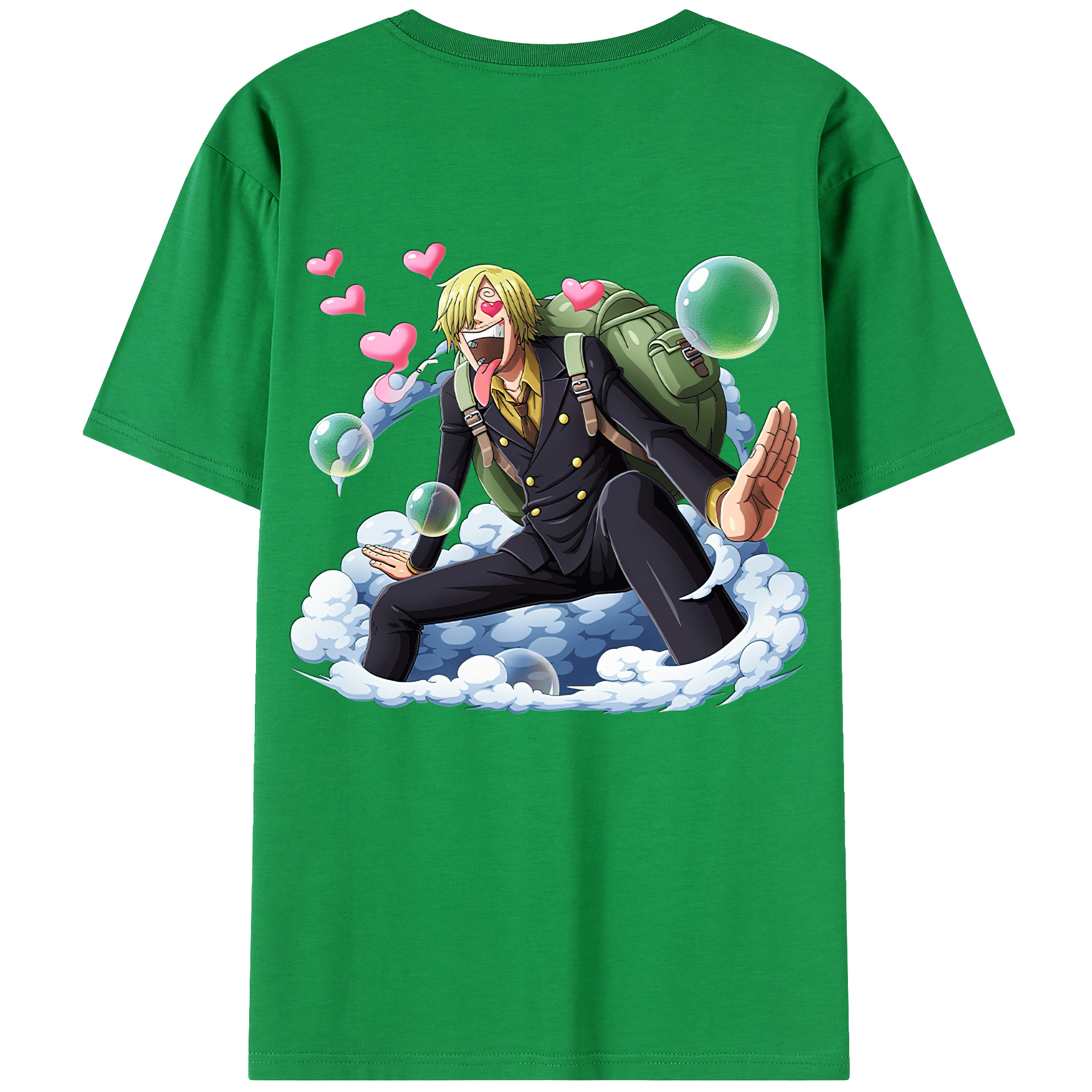 （画像用） ワンピース サンジ ONE PIECE Sanji 綿100％ メンズ半袖Tシャツ（バックプリント） 通気性