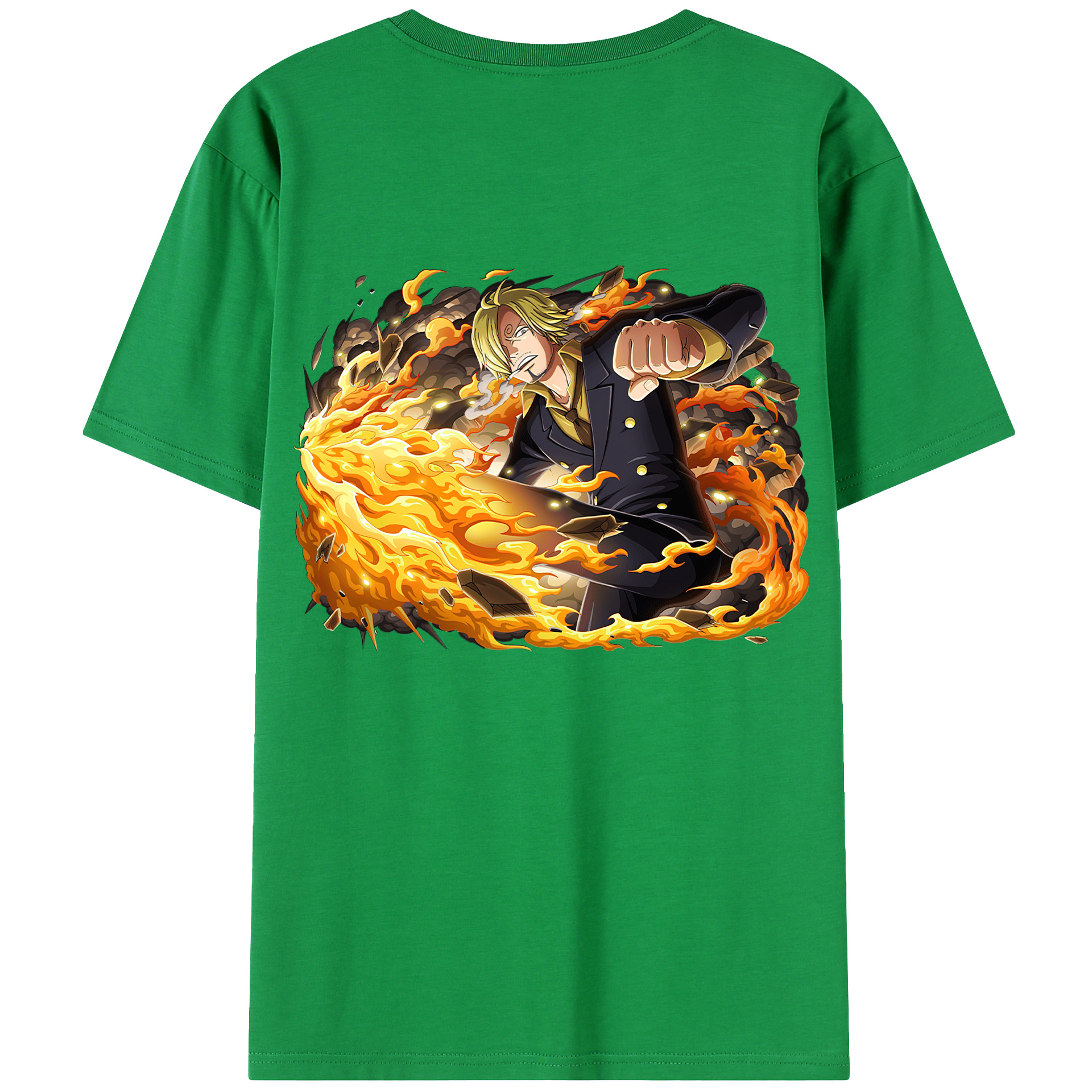（画像用） ワンピース サンジ ONE PIECE Sanji 綿100％ メンズ半袖Tシャツ（バックプリント） 通気性