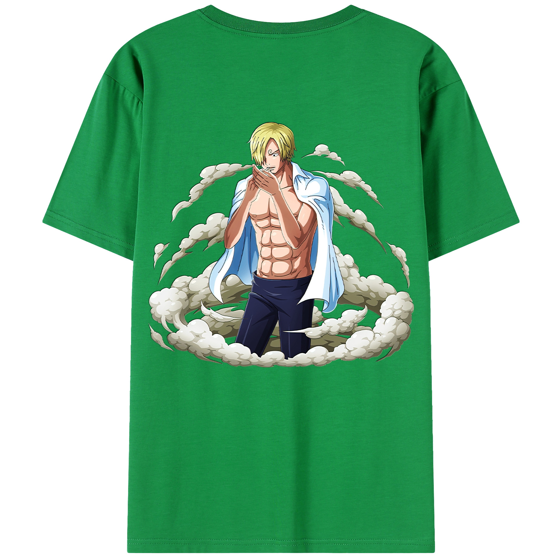 （画像用） ワンピース サンジ ONE PIECE Sanji 綿100％ メンズ半袖Tシャツ（バックプリント） 通気性