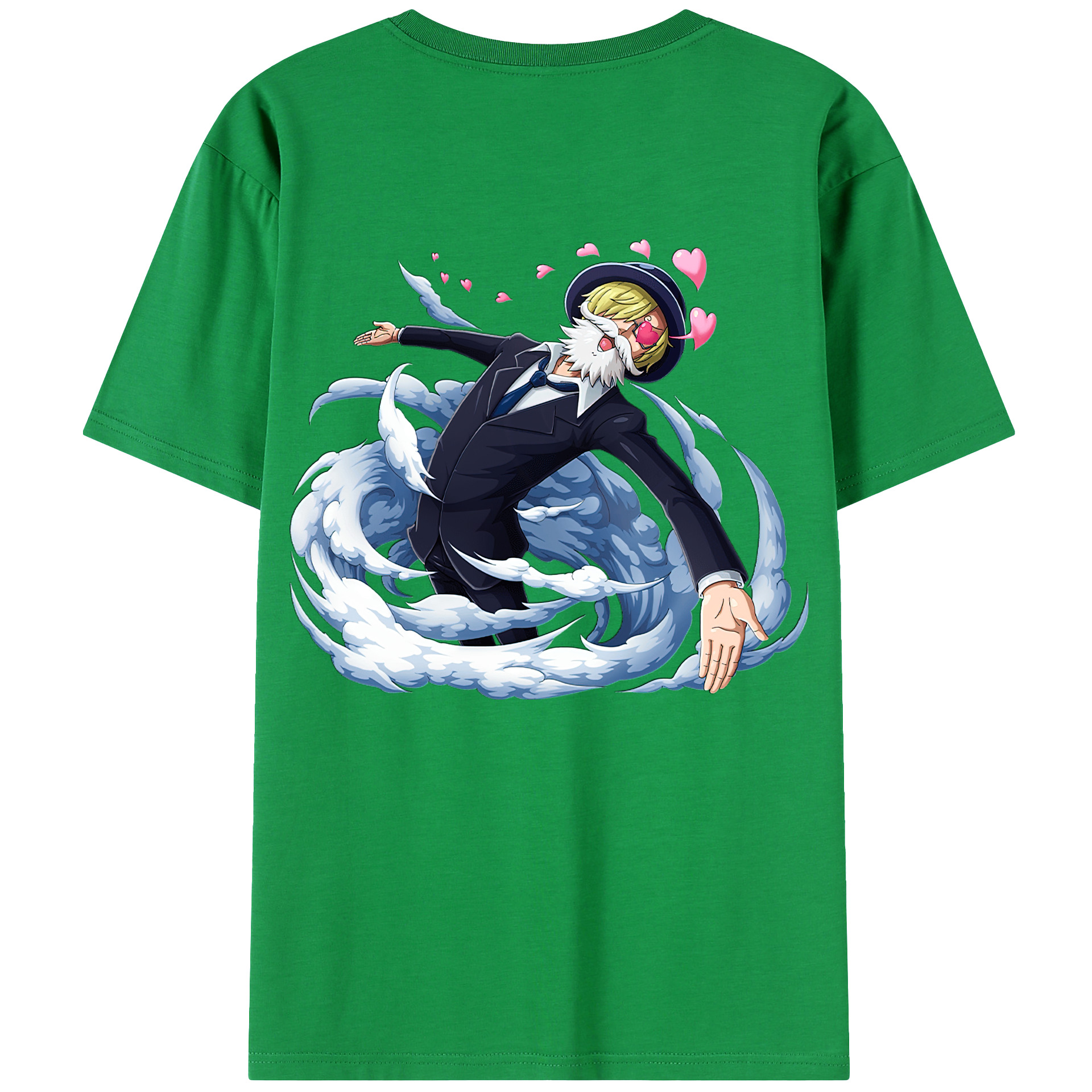 （画像用） ワンピース サンジ ONE PIECE Sanji 綿100％ メンズ半袖Tシャツ（バックプリント） 通気性