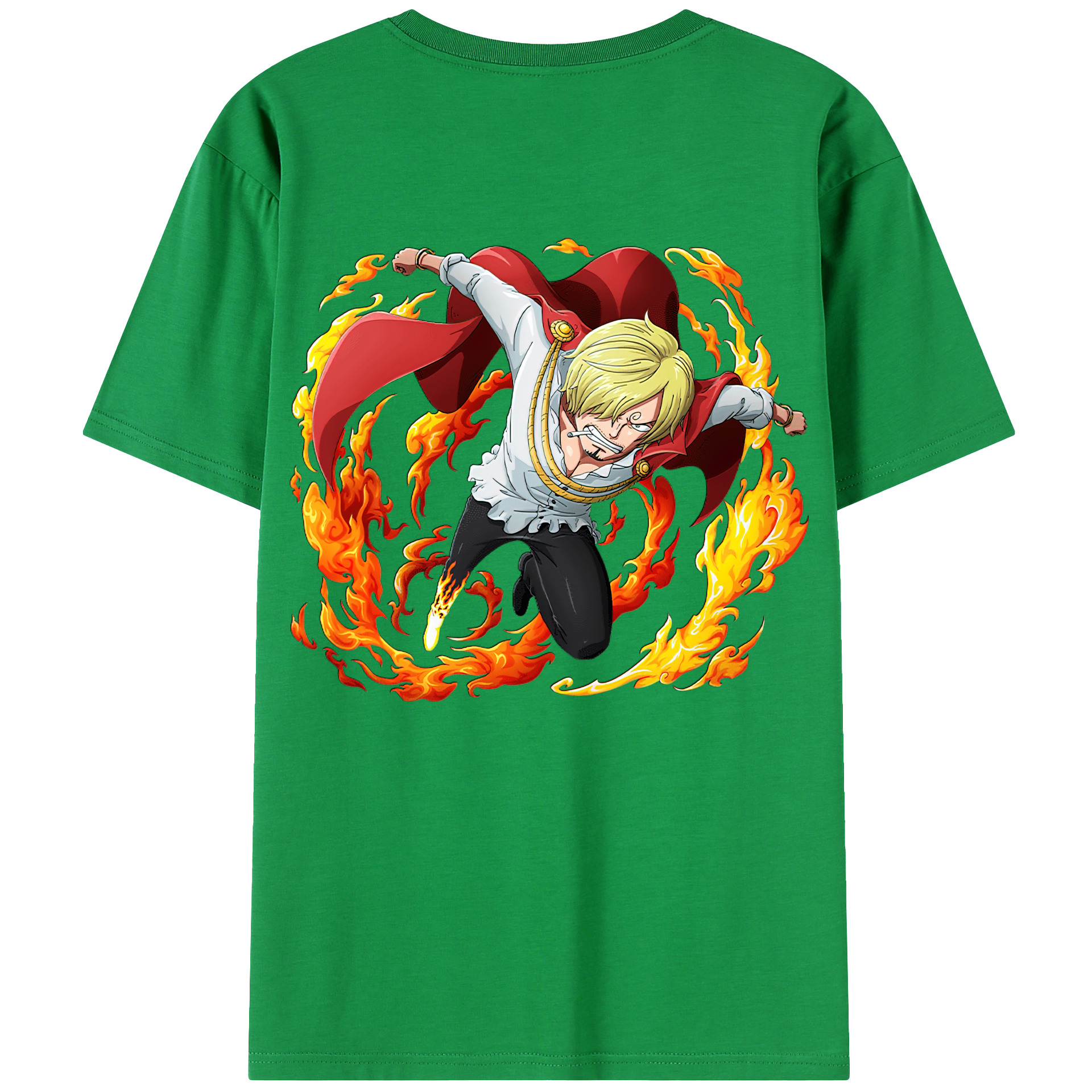 （画像用） ワンピース サンジ ONE PIECE Sanji 綿100％ メンズ半袖Tシャツ（バックプリント） 通気性