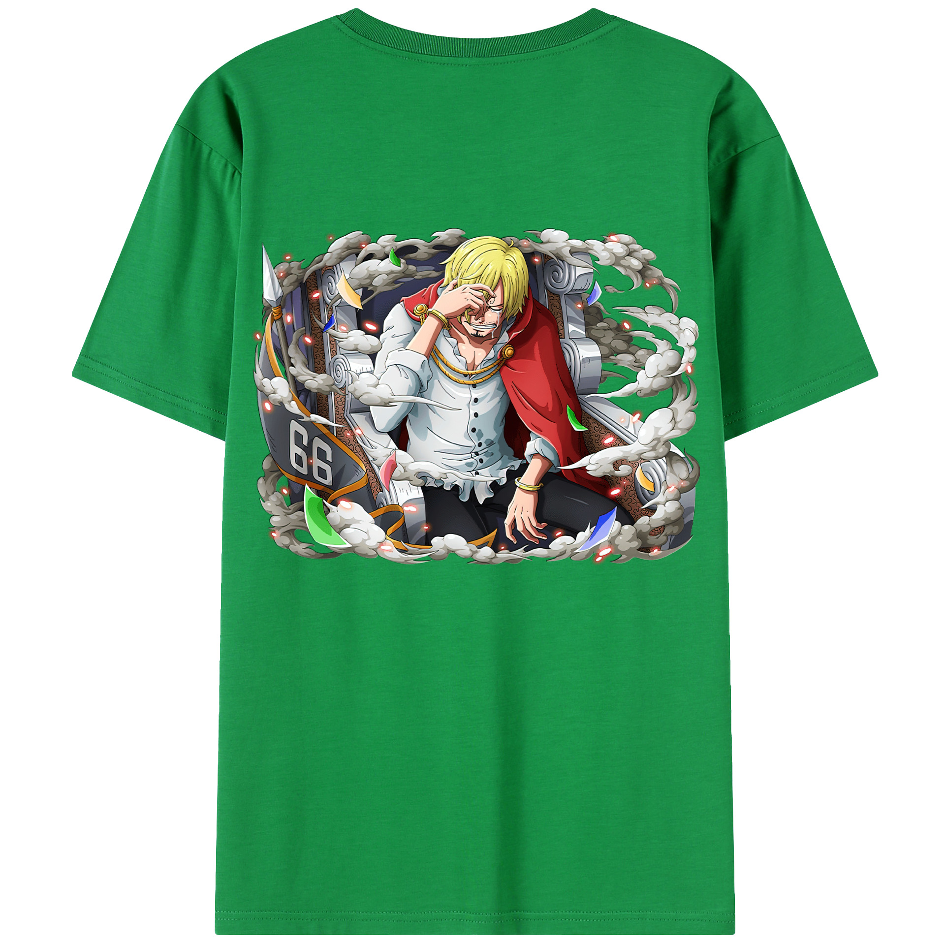 （画像用） ワンピース サンジ ONE PIECE Sanji 綿100％ メンズ半袖Tシャツ（バックプリント） 通気性