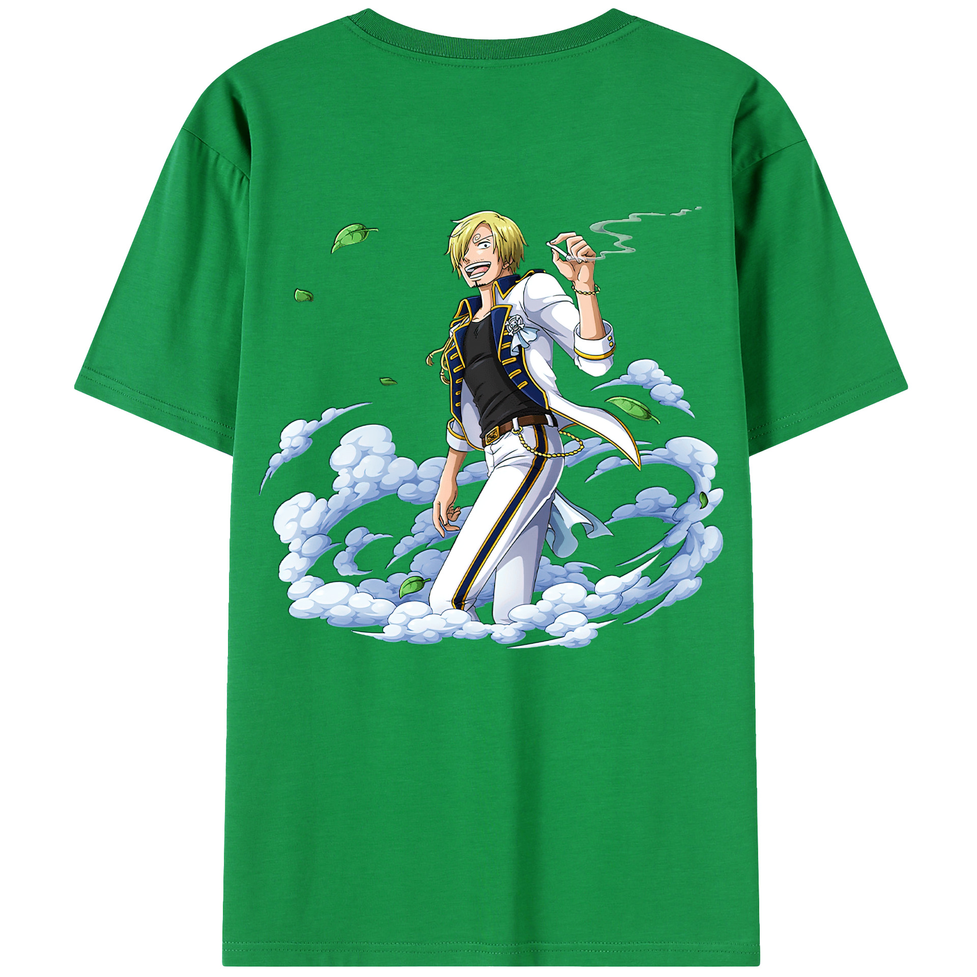 （画像用） ワンピース サンジ ONE PIECE Sanji 綿100％ メンズ半袖Tシャツ（バックプリント） 通気性