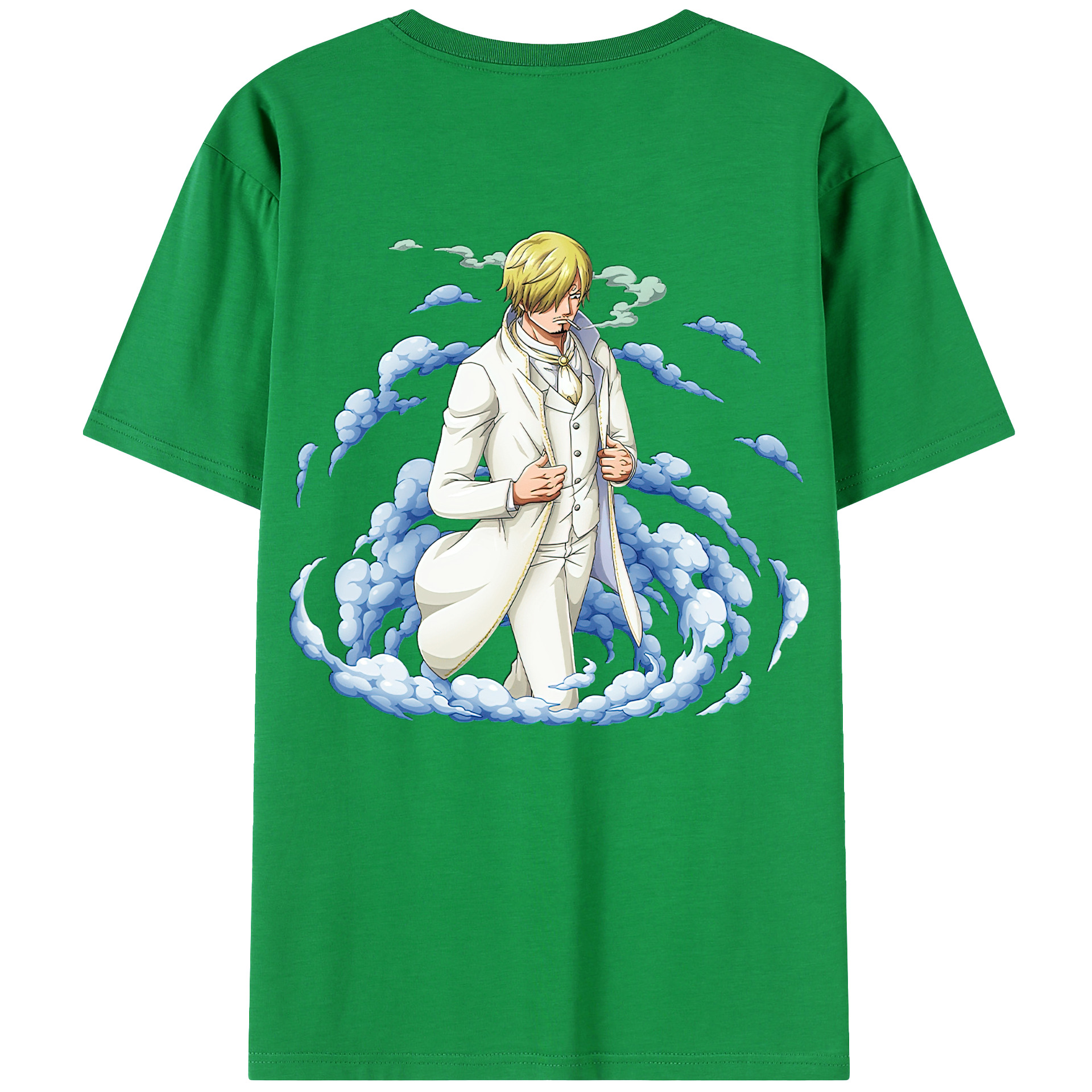 （画像用） ワンピース サンジ ONE PIECE Sanji 綿100％ メンズ半袖Tシャツ（バックプリント） 通気性