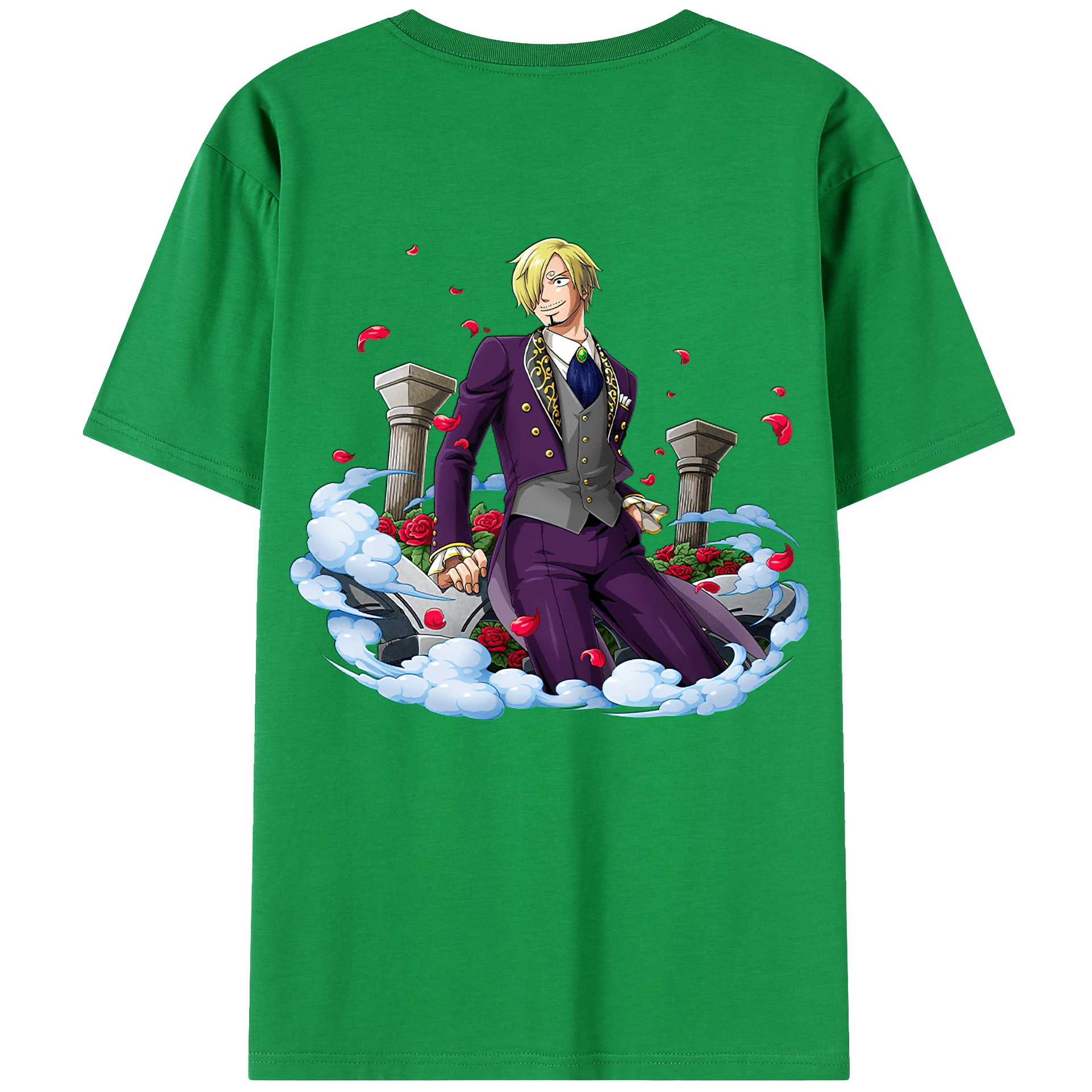 （画像用） ワンピース サンジ ONE PIECE Sanji 綿100％ メンズ半袖Tシャツ（バックプリント） 通気性