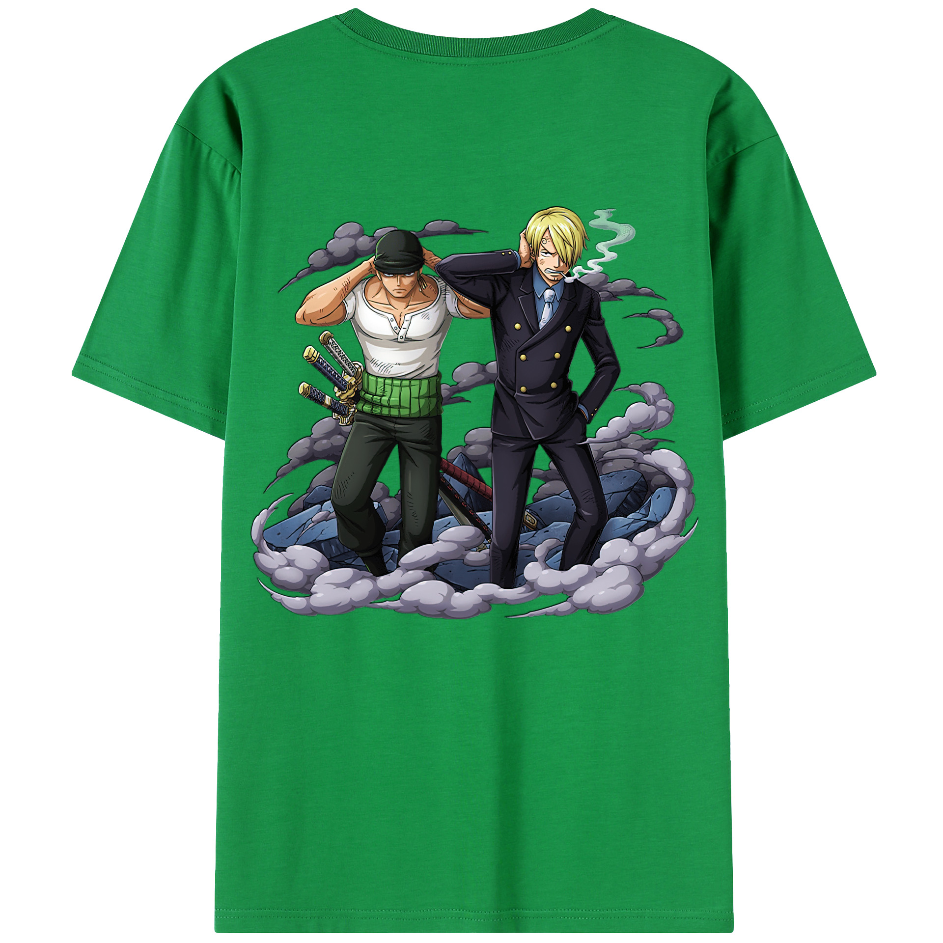 （画像用） ワンピース サンジ ONE PIECE Sanji 綿100％ メンズ半袖Tシャツ（バックプリント） 通気性