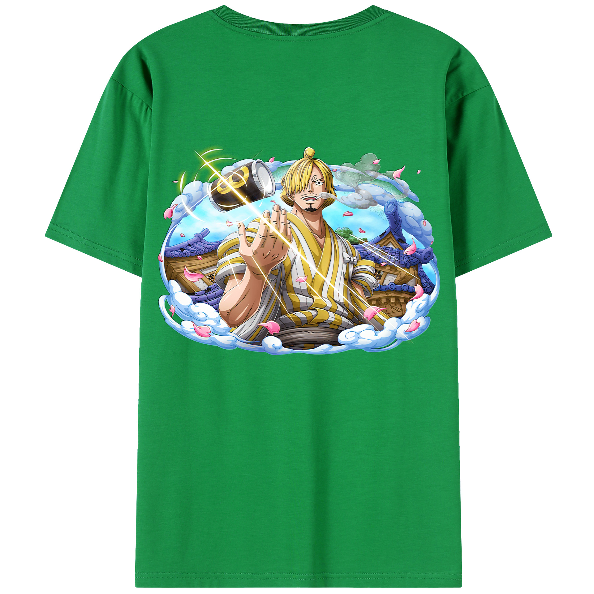 （画像用） ワンピース サンジ ONE PIECE Sanji 綿100％ メンズ半袖Tシャツ（バックプリント） 通気性