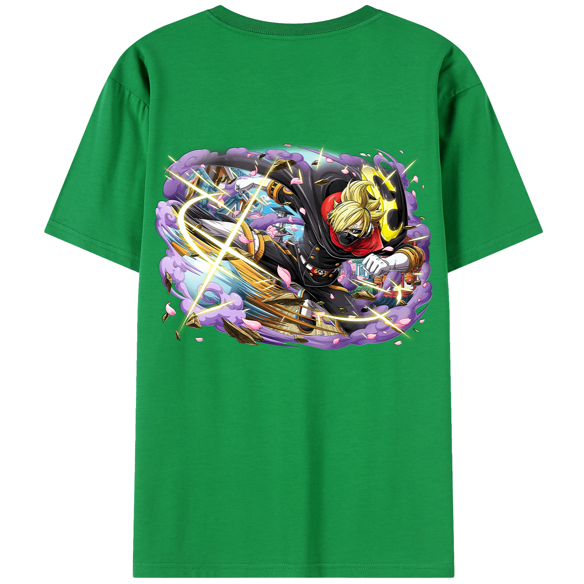 （画像用） ワンピース サンジ ONE PIECE Sanji 綿100％ メンズ半袖Tシャツ（バックプリント） 通気性