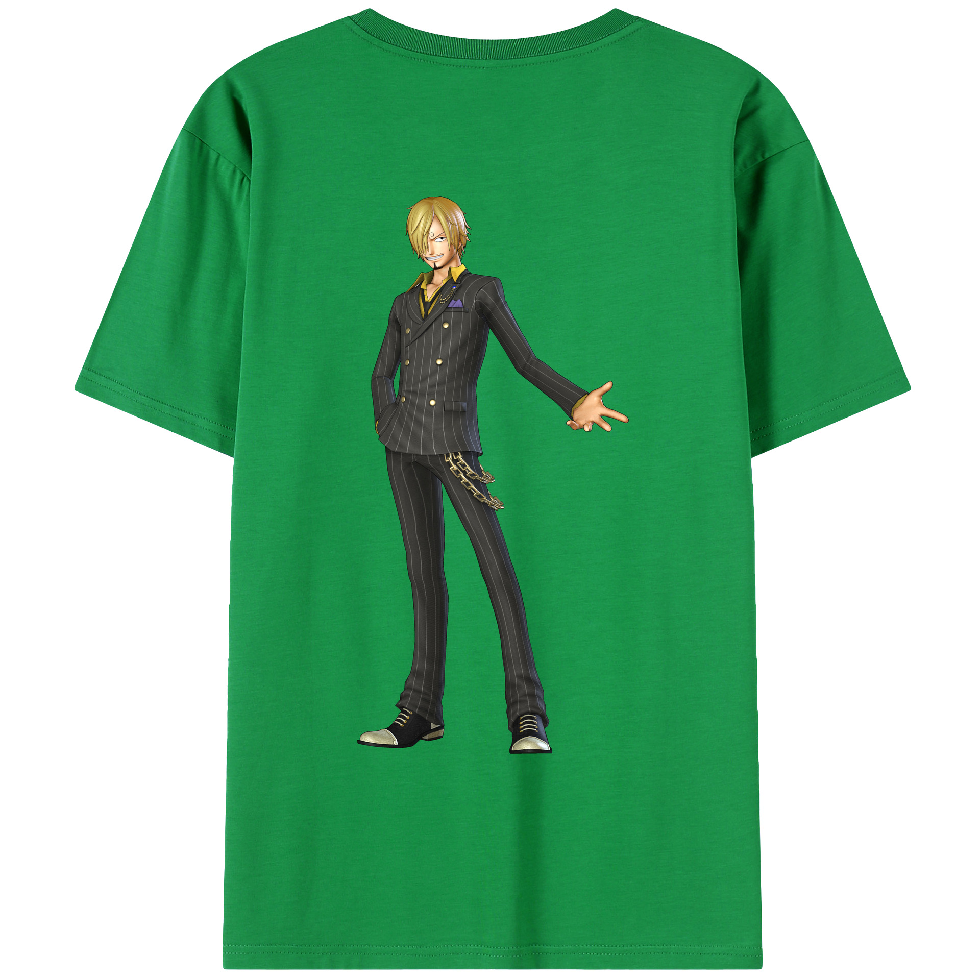 （画像用） ワンピース サンジ ONE PIECE Sanji 綿100％ メンズ半袖Tシャツ（バックプリント） 通気性