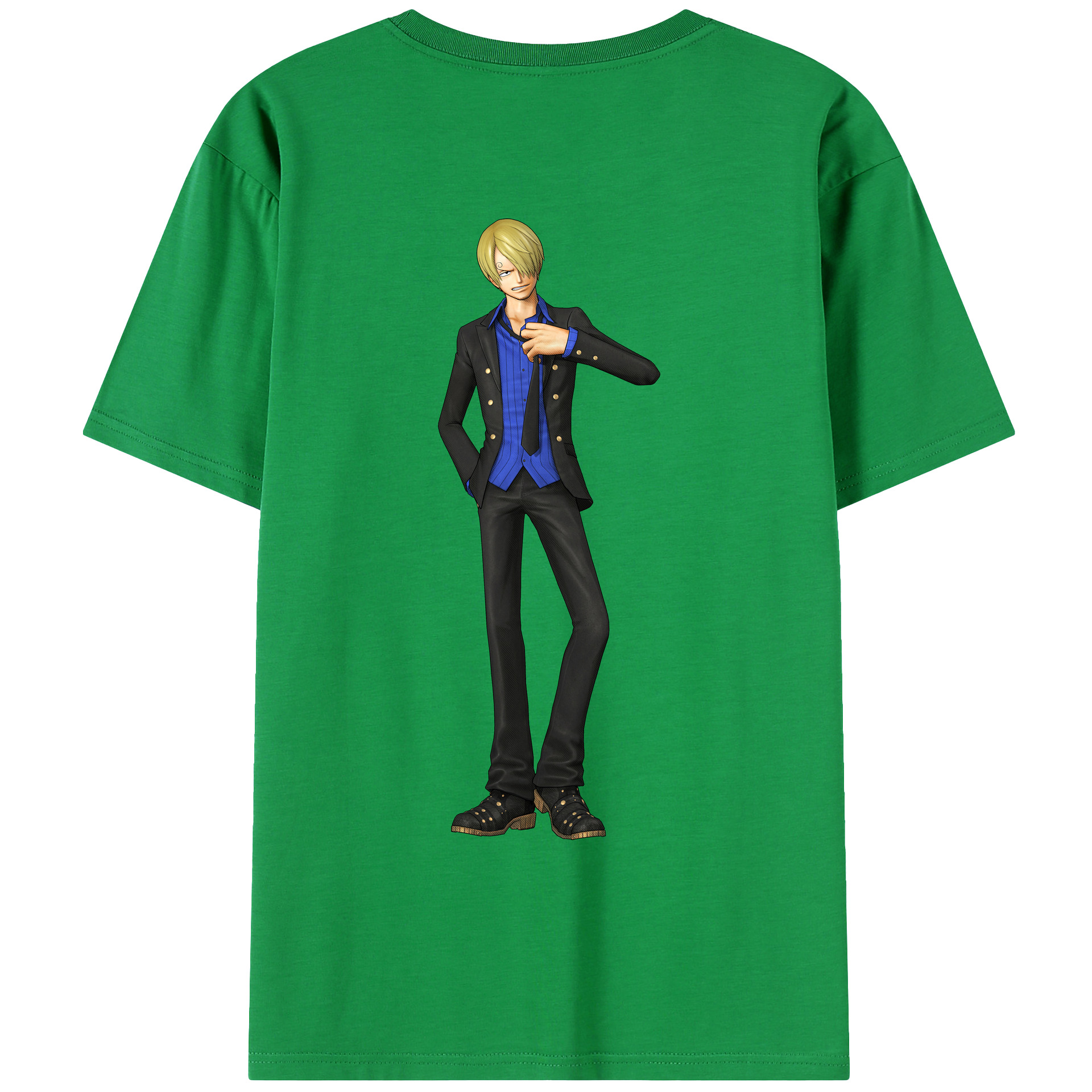 （画像用） ワンピース サンジ ONE PIECE Sanji 綿100％ メンズ半袖Tシャツ（バックプリント） 通気性
