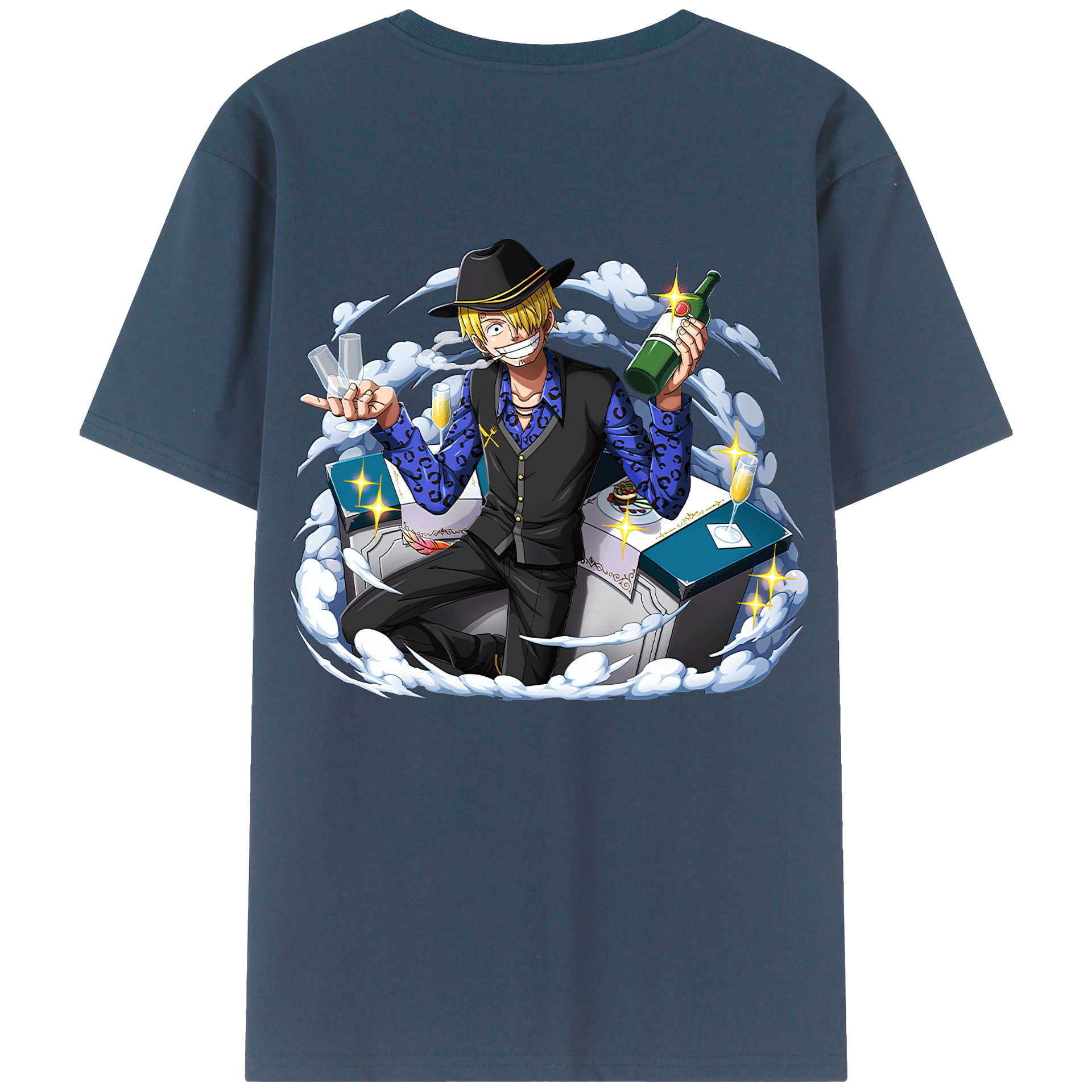 （画像用） ワンピース サンジ ONE PIECE Sanji 綿100％ メンズ半袖Tシャツ（バックプリント） 通気性
