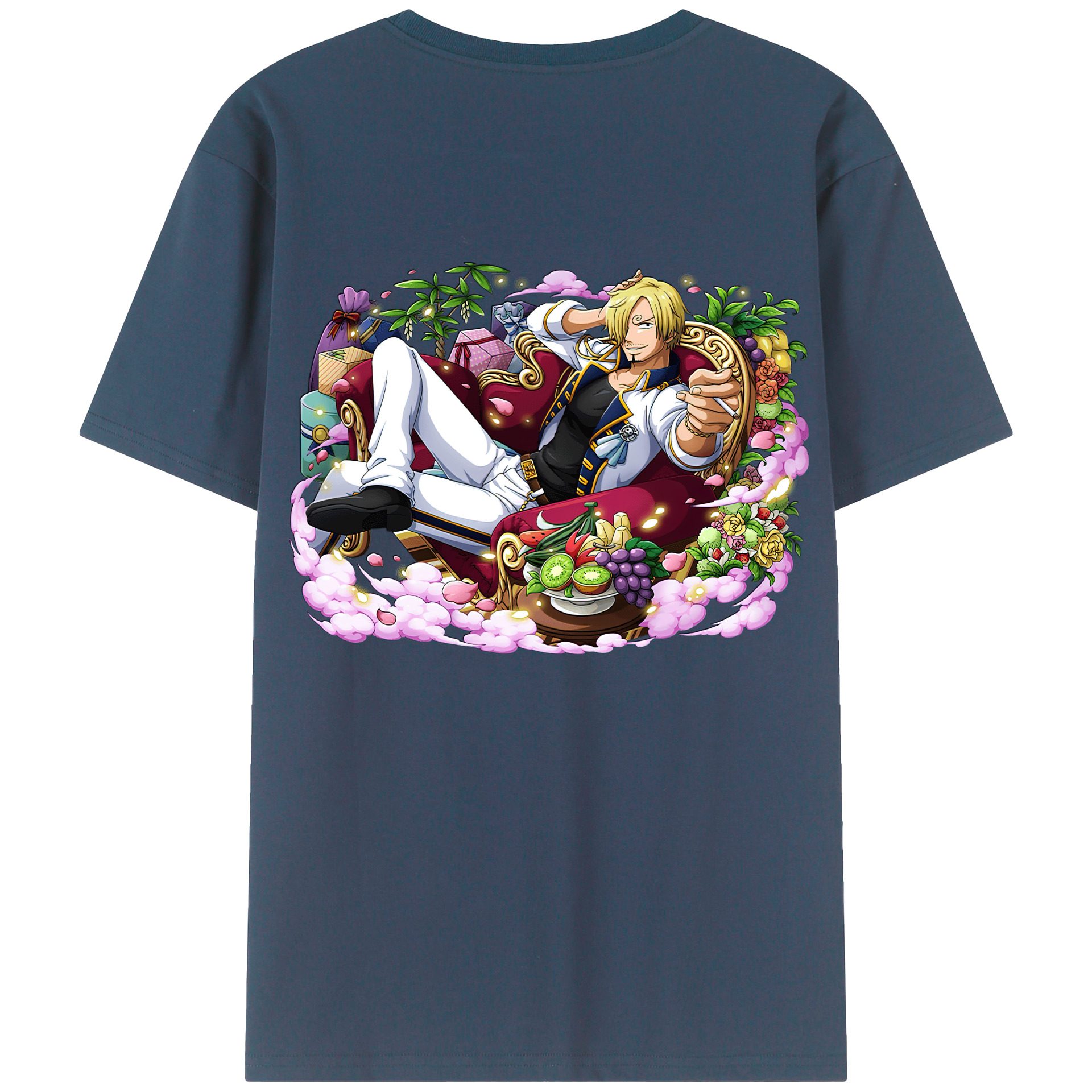 （画像用） ワンピース サンジ ONE PIECE Sanji 綿100％ メンズ半袖Tシャツ（バックプリント） 通気性