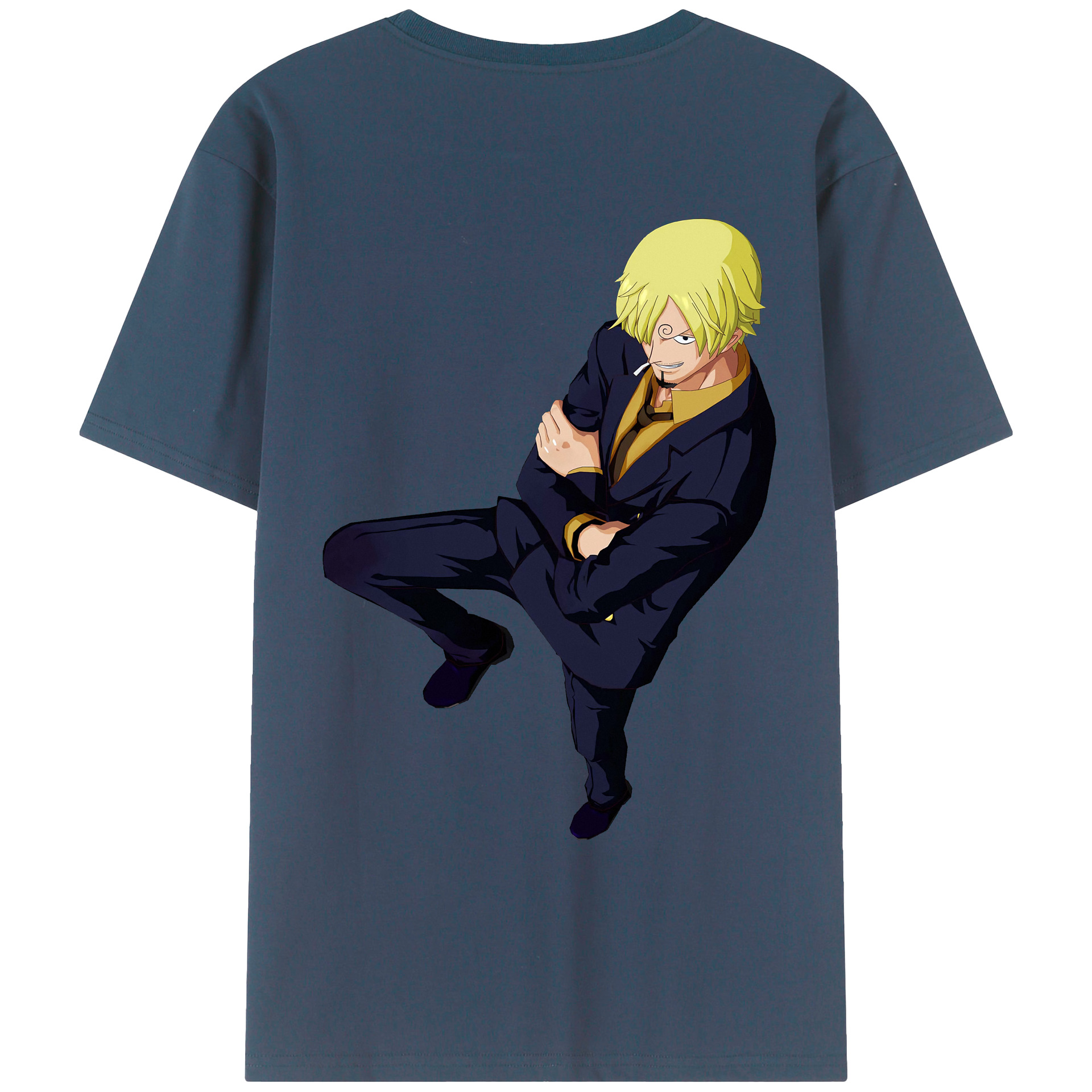 （画像用） ワンピース サンジ ONE PIECE Sanji 綿100％ メンズ半袖Tシャツ（バックプリント） 通気性