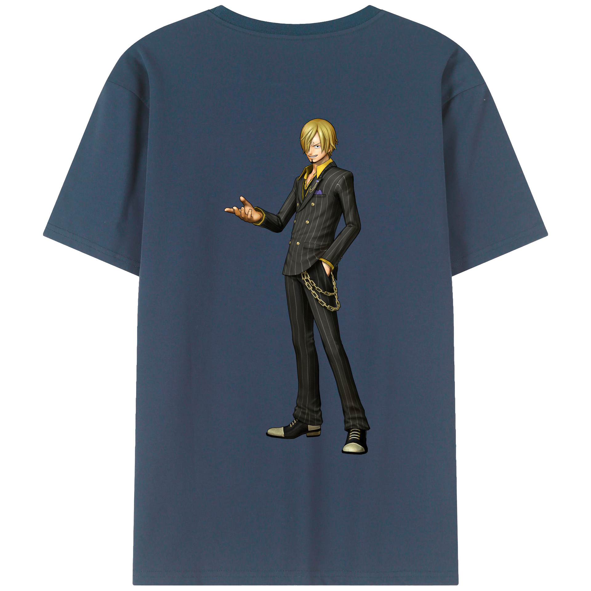 （画像用） ワンピース サンジ ONE PIECE Sanji 綿100％ メンズ半袖Tシャツ（バックプリント） 通気性