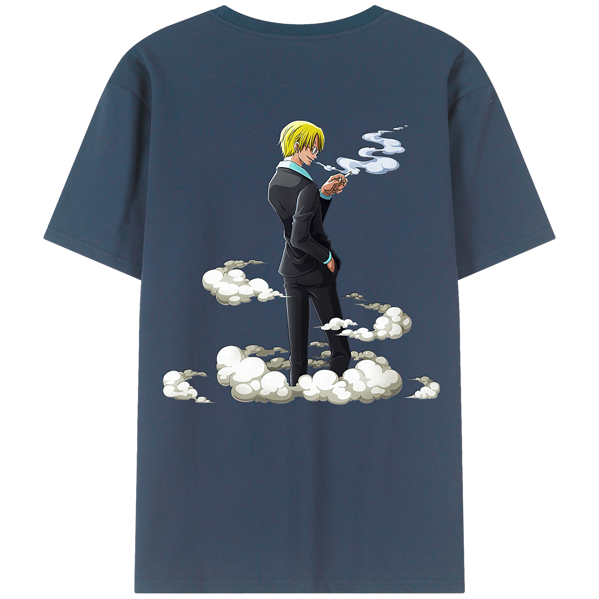 （画像用） ワンピース サンジ ONE PIECE Sanji 綿100％ メンズ半袖Tシャツ（バックプリント） 通気性