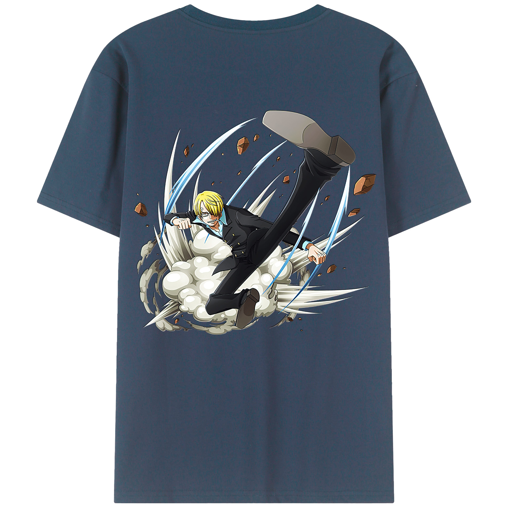 （画像用） ワンピース サンジ ONE PIECE Sanji 綿100％ メンズ半袖Tシャツ（バックプリント） 通気性
