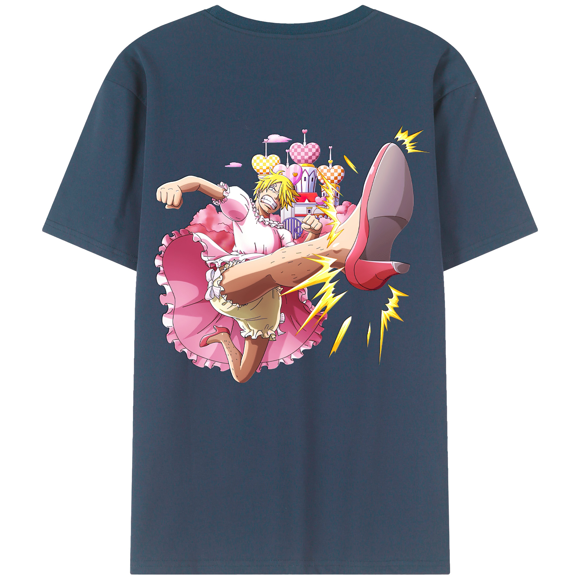（画像用） ワンピース サンジ ONE PIECE Sanji 綿100％ メンズ半袖Tシャツ（バックプリント） 通気性