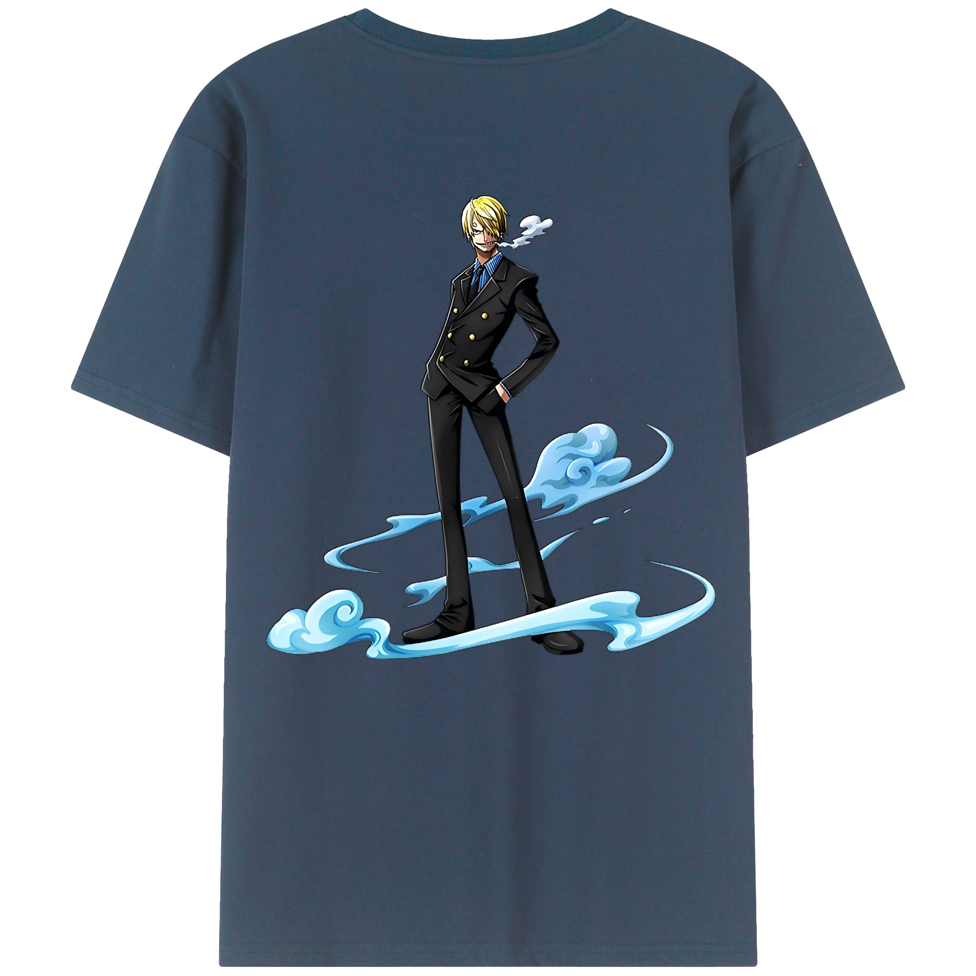 （画像用） ワンピース サンジ ONE PIECE Sanji 綿100％ メンズ半袖Tシャツ（バックプリント） 通気性