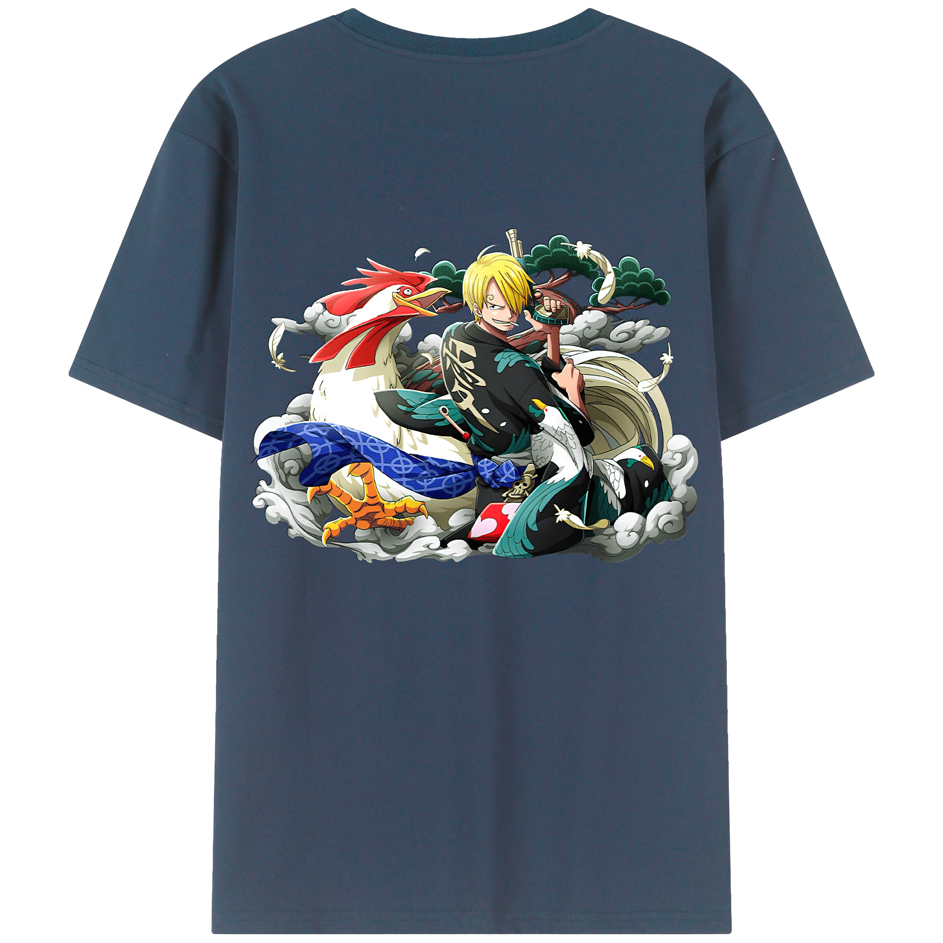 （画像用） ワンピース サンジ ONE PIECE Sanji 綿100％ メンズ半袖Tシャツ（バックプリント） 通気性