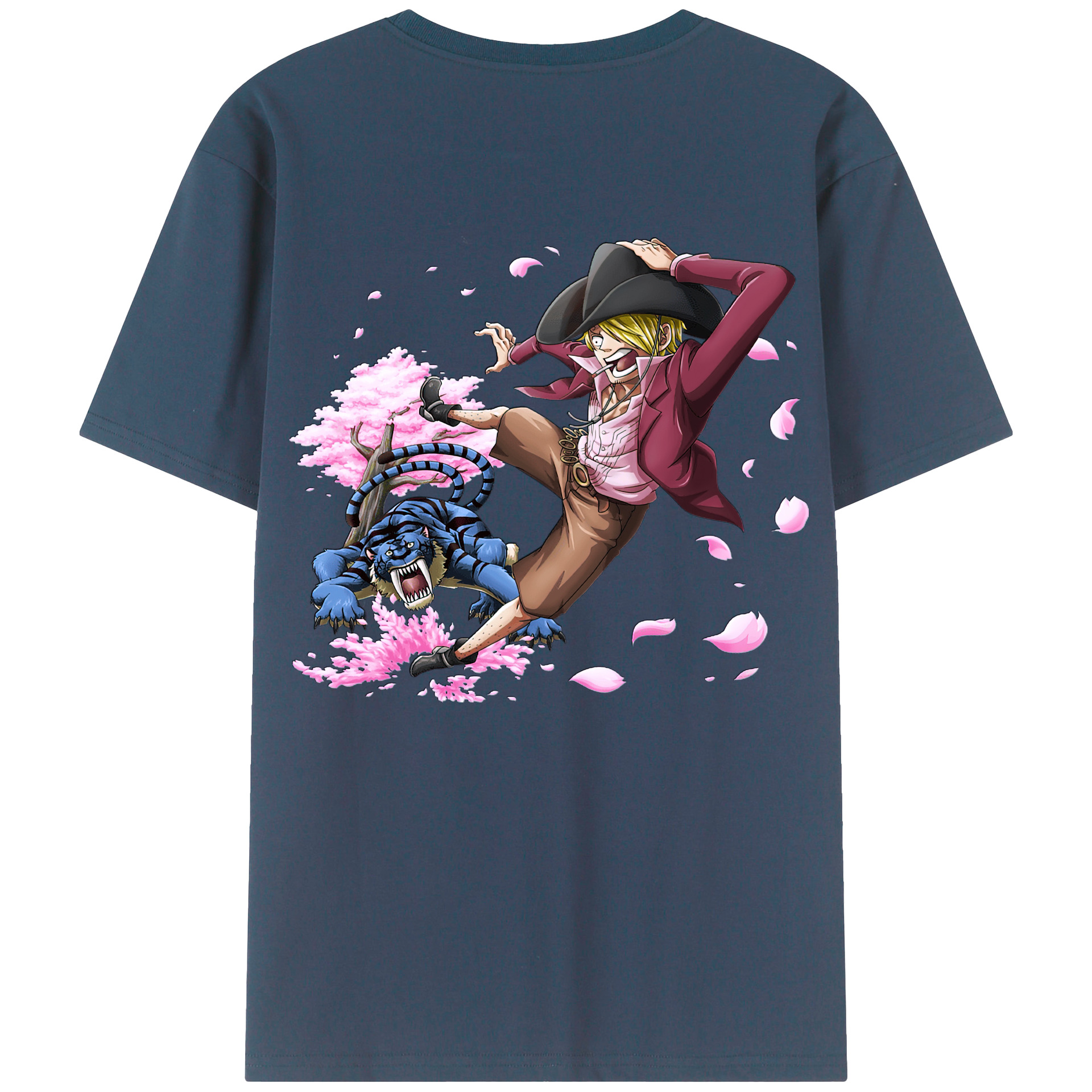 （画像用） ワンピース サンジ ONE PIECE Sanji 綿100％ メンズ半袖Tシャツ（バックプリント） 通気性