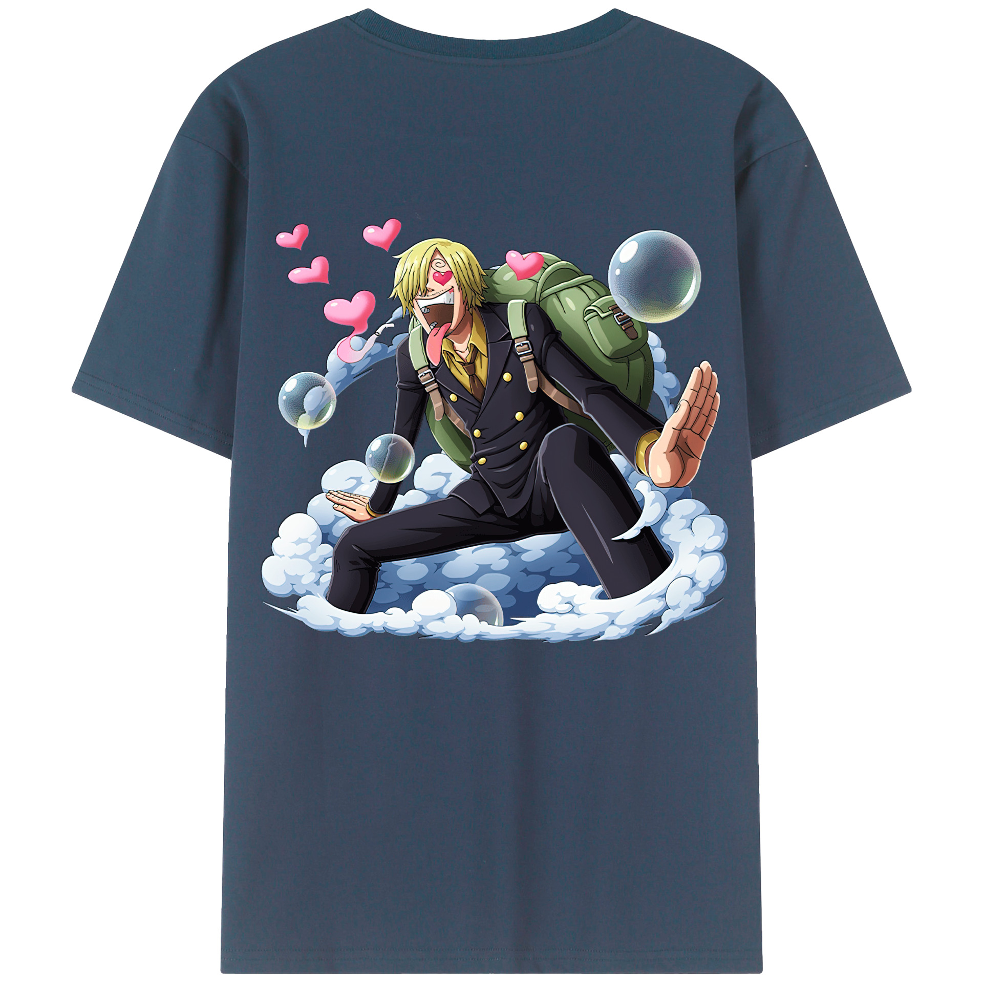 （画像用） ワンピース サンジ ONE PIECE Sanji 綿100％ メンズ半袖Tシャツ（バックプリント） 通気性