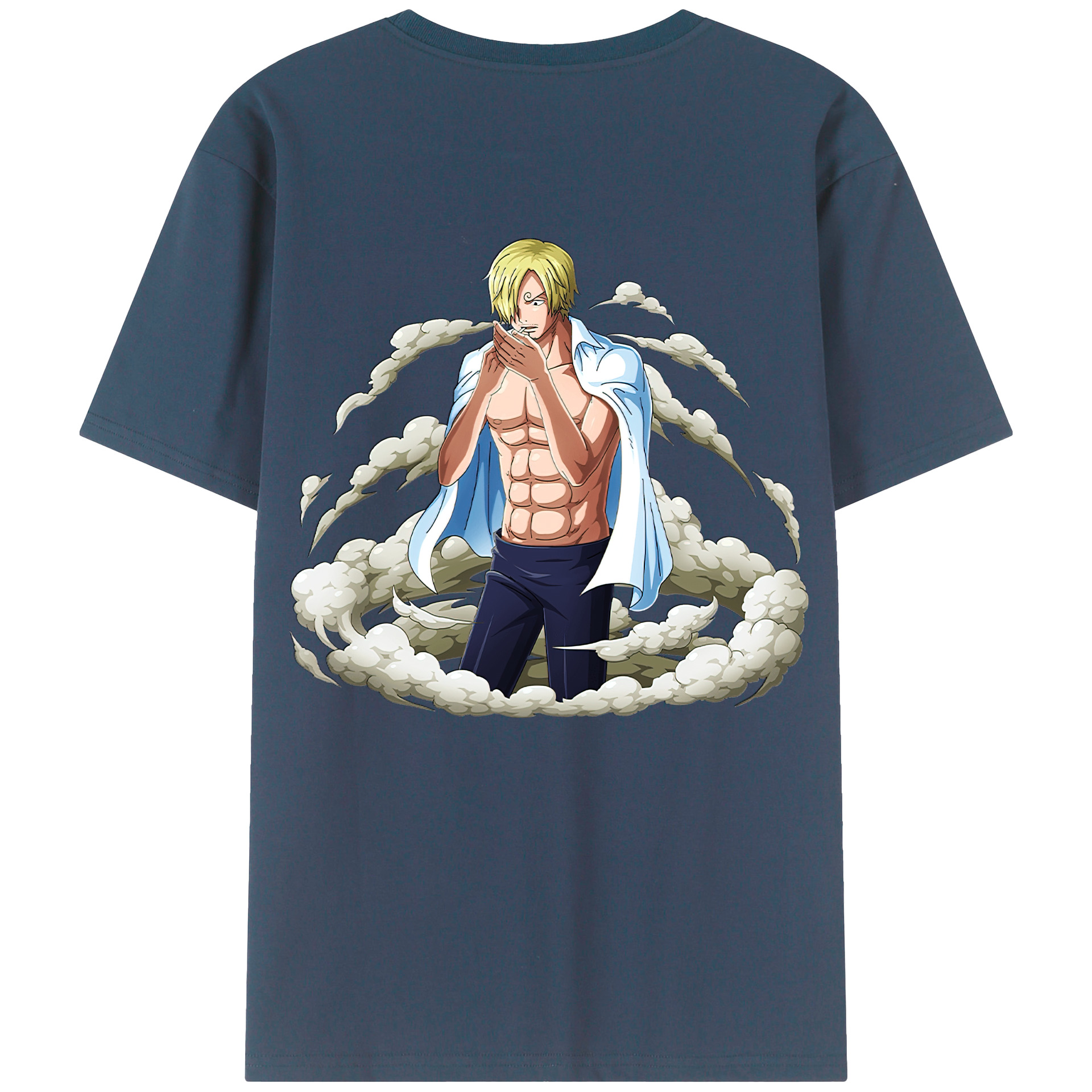 （画像用） ワンピース サンジ ONE PIECE Sanji 綿100％ メンズ半袖Tシャツ（バックプリント） 通気性