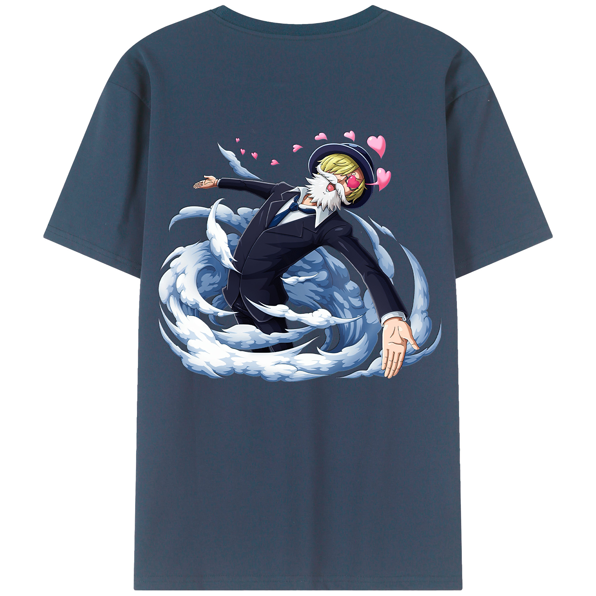 （画像用） ワンピース サンジ ONE PIECE Sanji 綿100％ メンズ半袖Tシャツ（バックプリント） 通気性