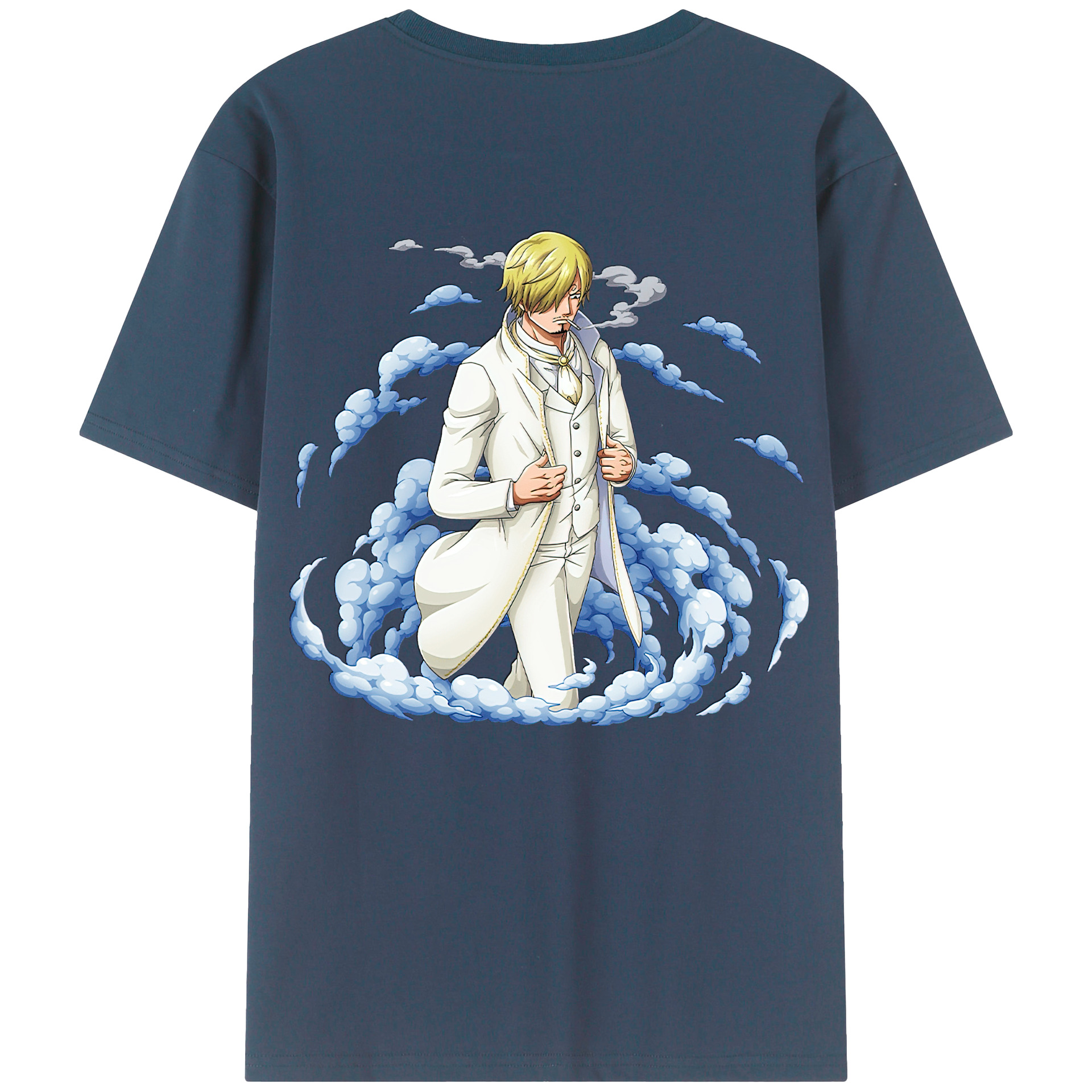 （画像用） ワンピース サンジ ONE PIECE Sanji 綿100％ メンズ半袖Tシャツ（バックプリント） 通気性