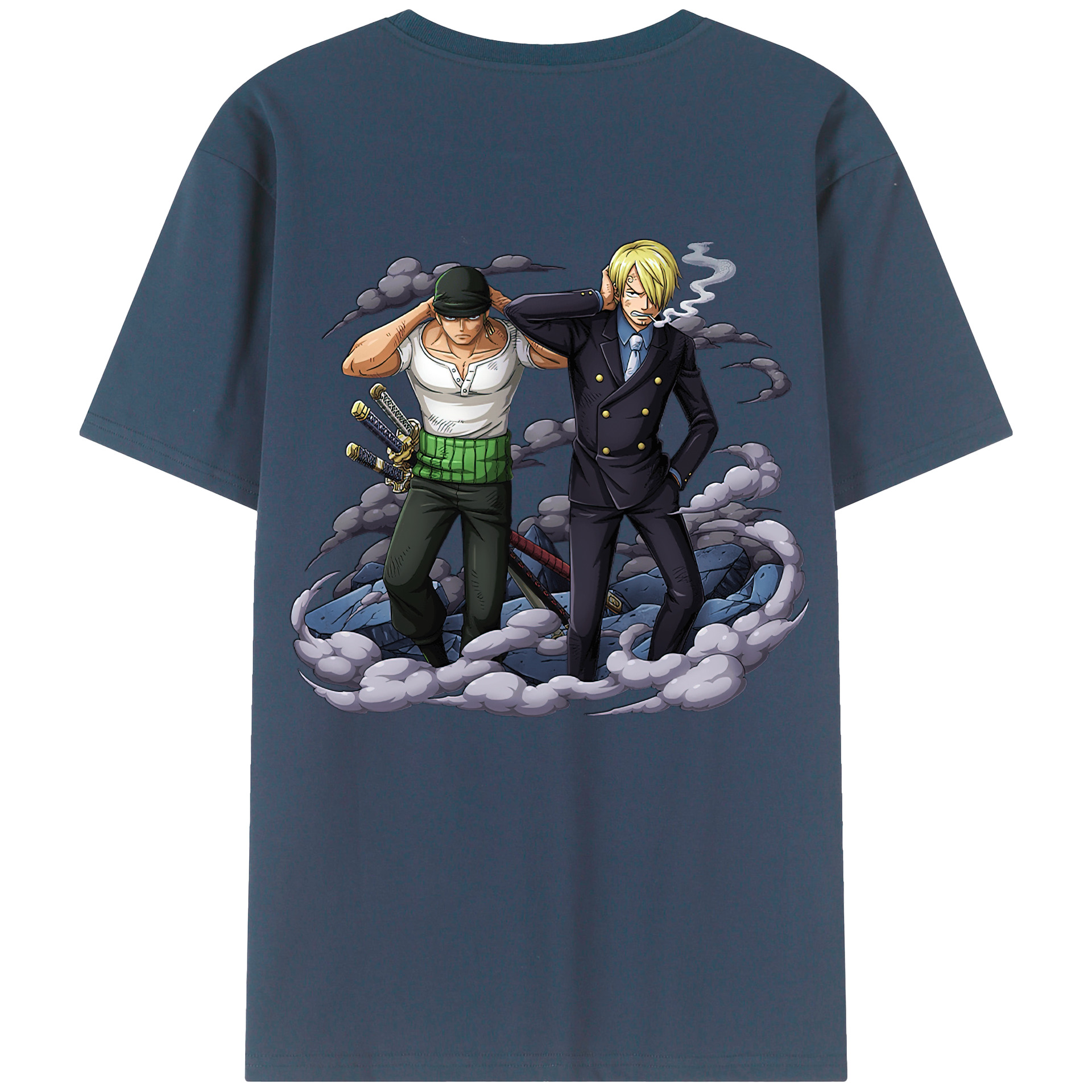 （画像用） ワンピース サンジ ONE PIECE Sanji 綿100％ メンズ半袖Tシャツ（バックプリント） 通気性