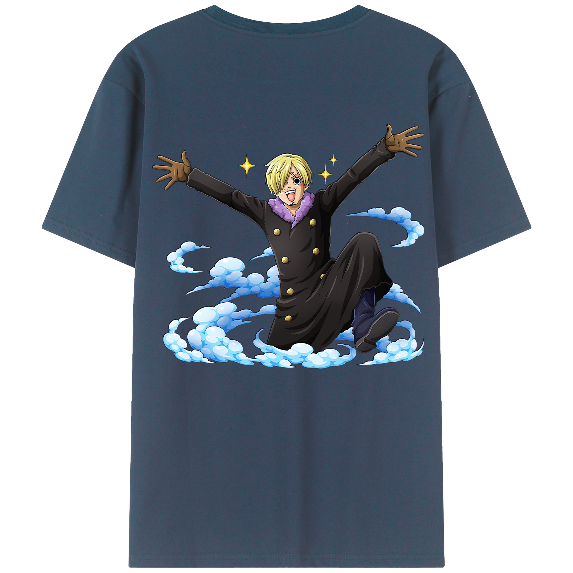 （画像用） ワンピース サンジ ONE PIECE Sanji 綿100％ メンズ半袖Tシャツ（バックプリント） 通気性