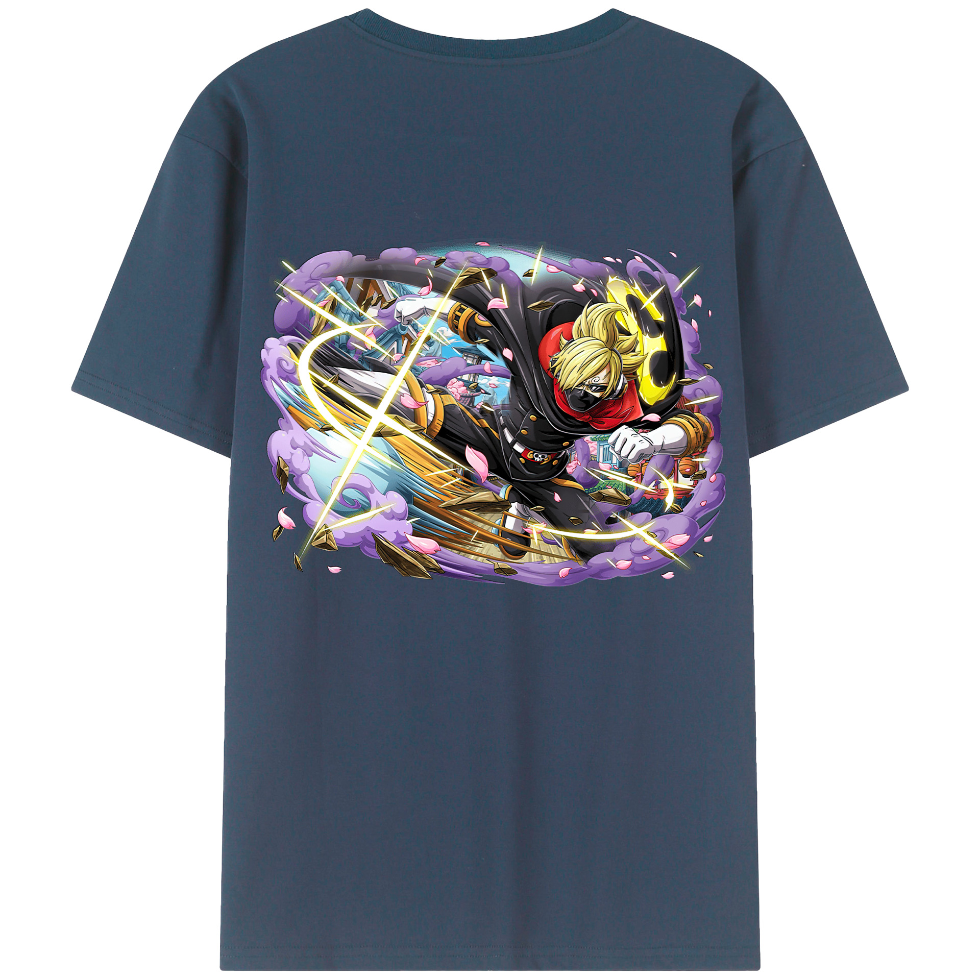 （画像用） ワンピース サンジ ONE PIECE Sanji 綿100％ メンズ半袖Tシャツ（バックプリント） 通気性