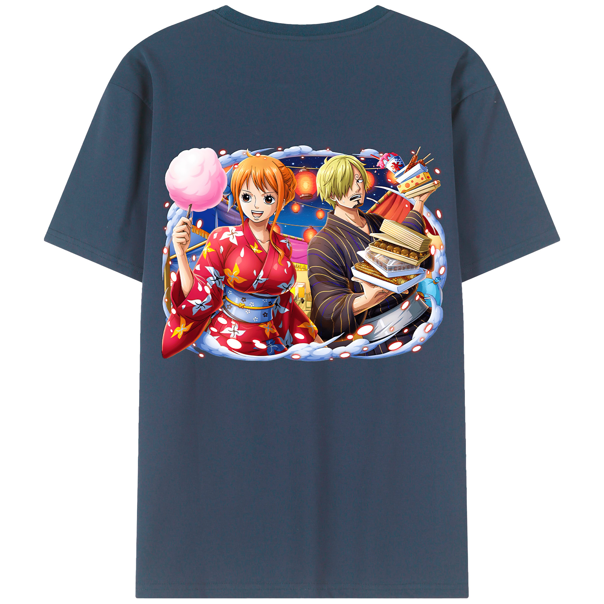 （画像用） ワンピース サンジ ONE PIECE Sanji 綿100％ メンズ半袖Tシャツ（バックプリント） 通気性