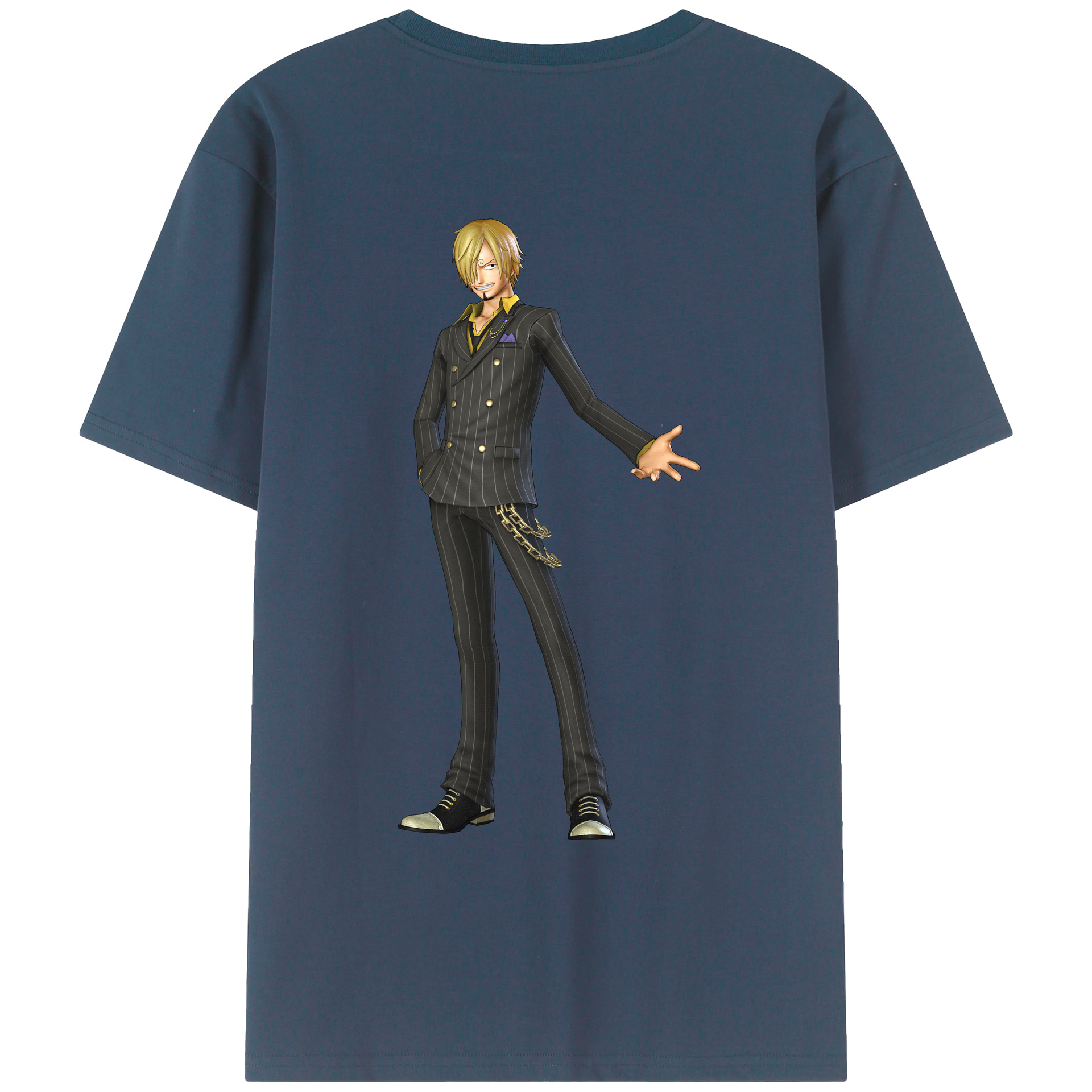 （画像用） ワンピース サンジ ONE PIECE Sanji 綿100％ メンズ半袖Tシャツ（バックプリント） 通気性