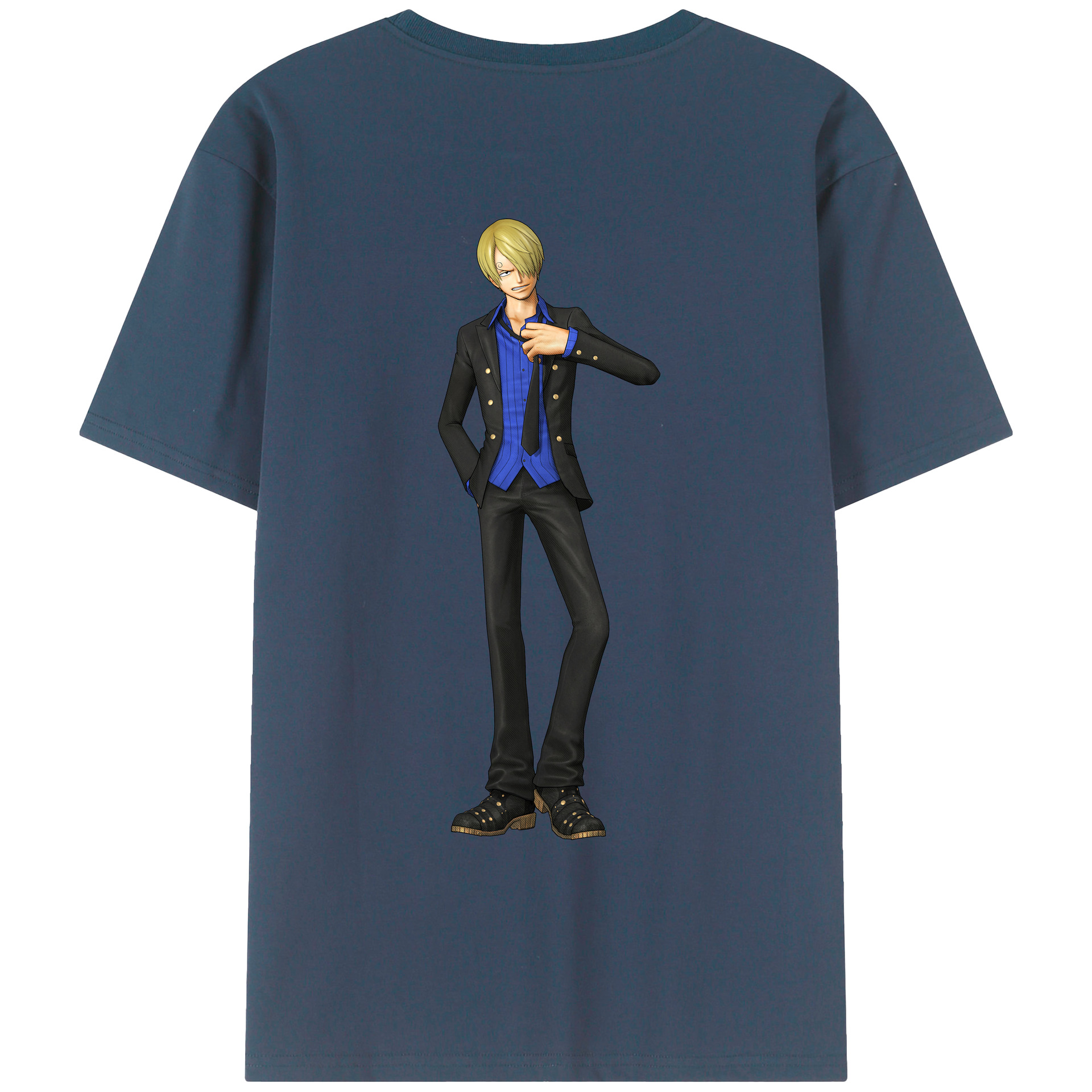 （画像用） ワンピース サンジ ONE PIECE Sanji 綿100％ メンズ半袖Tシャツ（バックプリント） 通気性