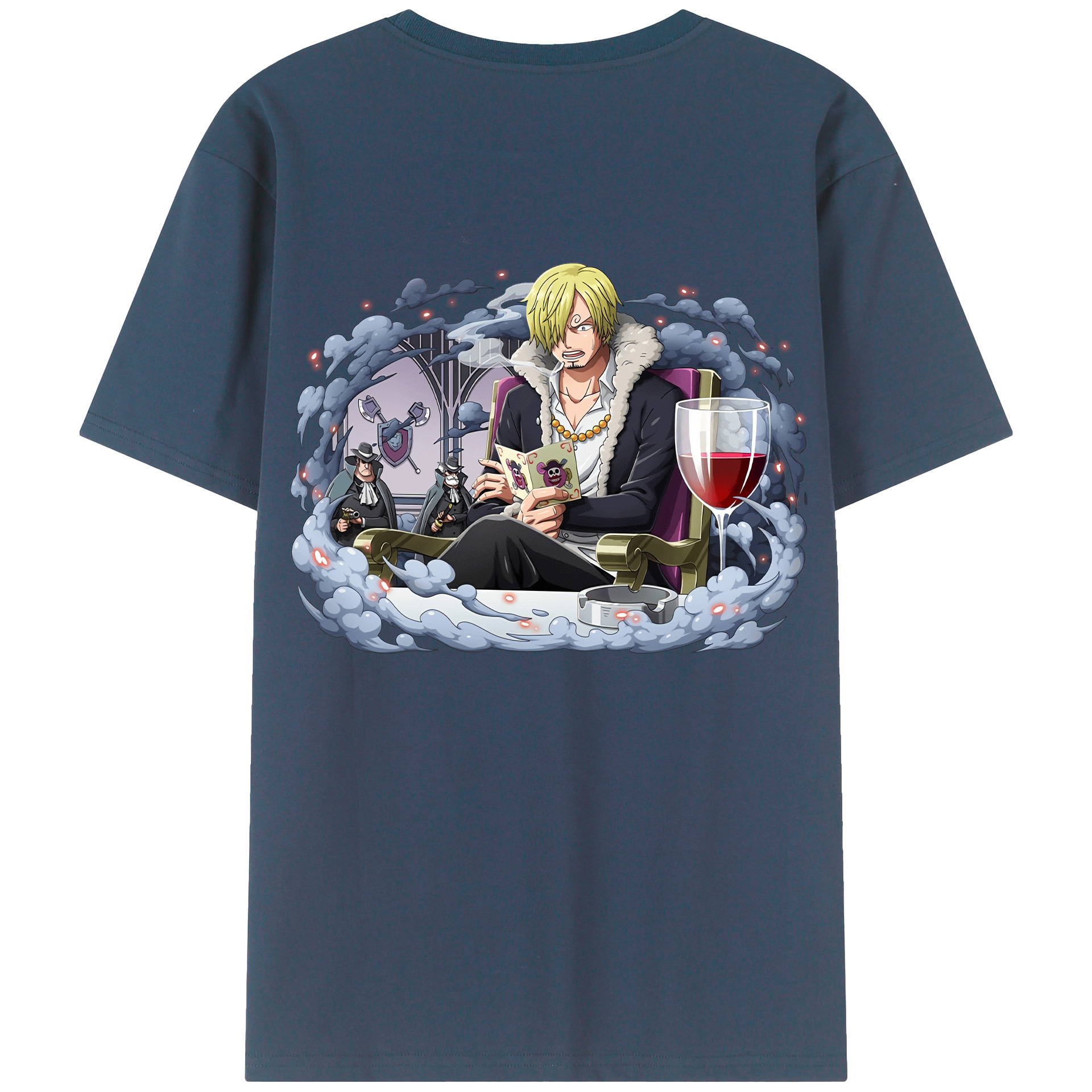 （画像用） ワンピース サンジ ONE PIECE Sanji 綿100％ メンズ半袖Tシャツ（バックプリント） 通気性
