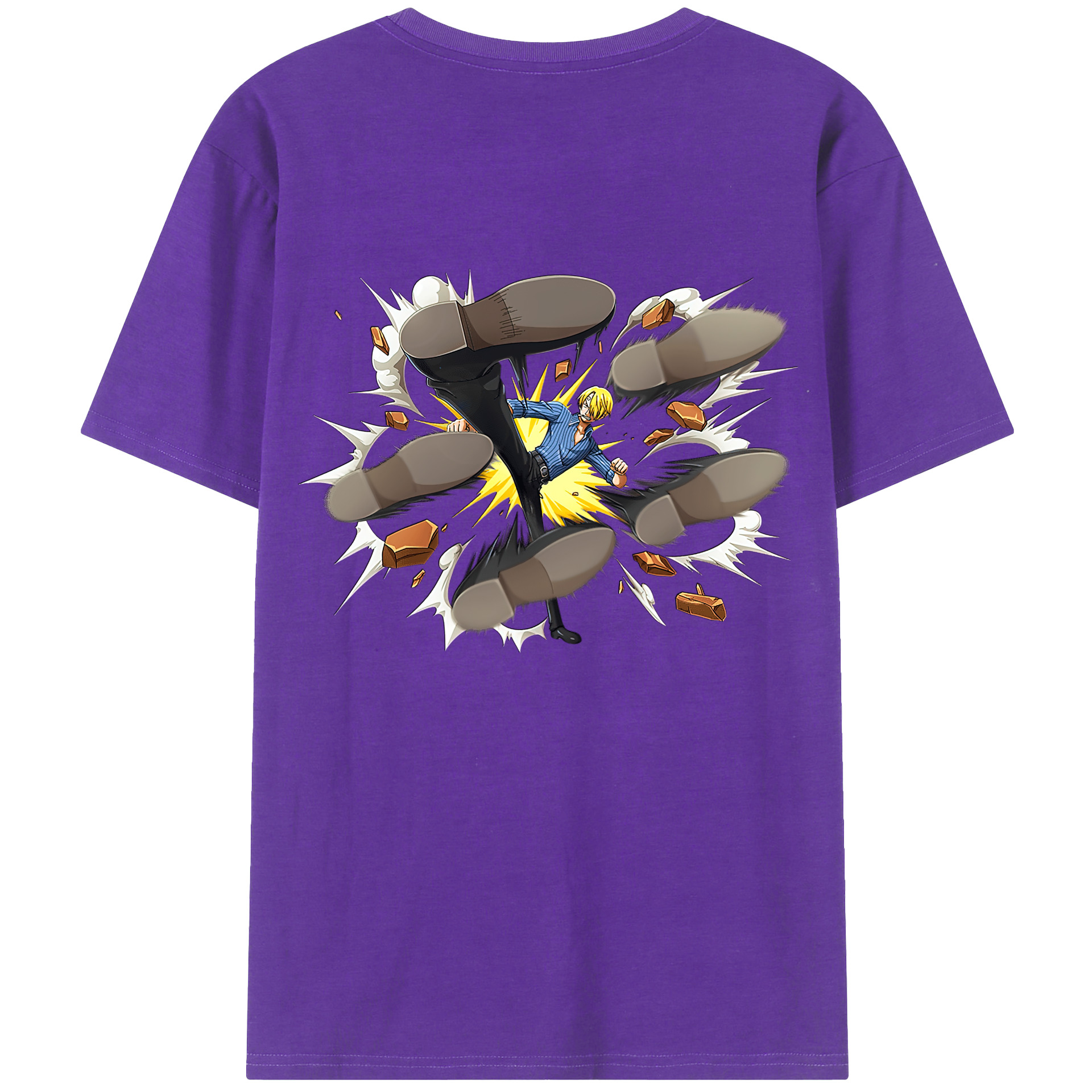 （画像用） ワンピース サンジ ONE PIECE Sanji 綿100％ メンズ半袖Tシャツ（バックプリント） 通気性