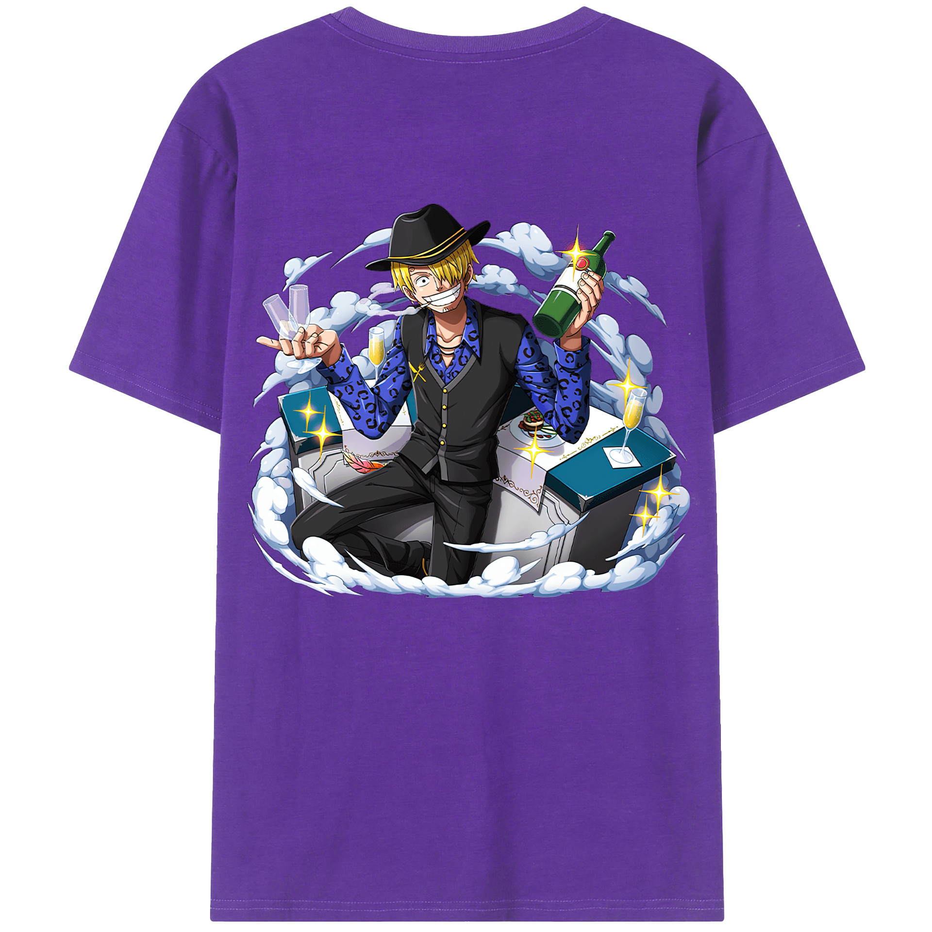 （画像用） ワンピース サンジ ONE PIECE Sanji 綿100％ メンズ半袖Tシャツ（バックプリント） 通気性