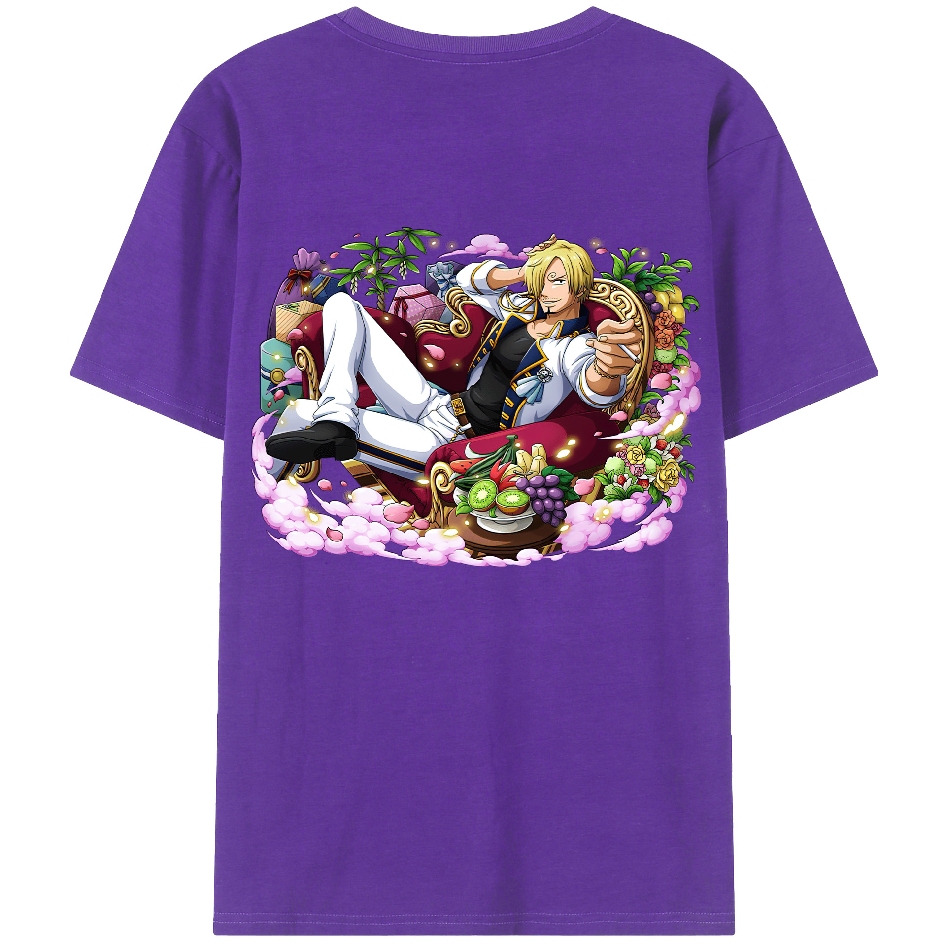 （画像用） ワンピース サンジ ONE PIECE Sanji 綿100％ メンズ半袖Tシャツ（バックプリント） 通気性