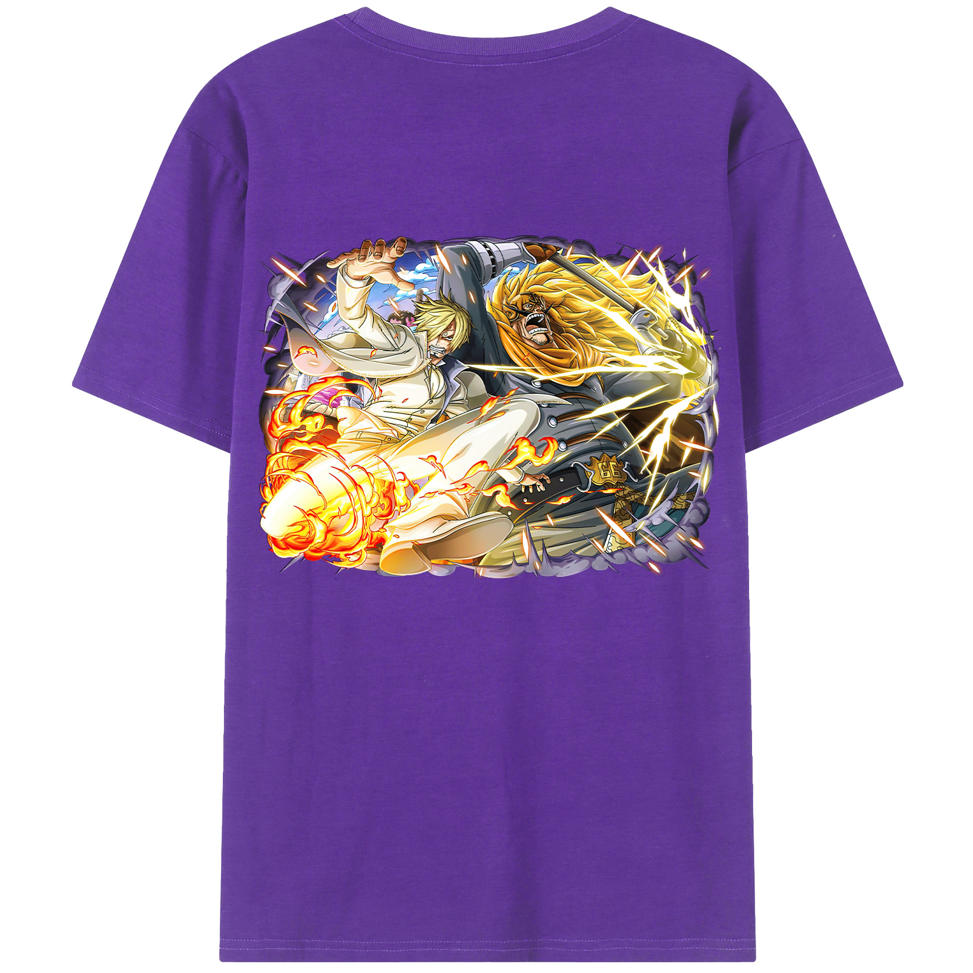 （画像用） ワンピース サンジ ONE PIECE Sanji 綿100％ メンズ半袖Tシャツ（バックプリント） 通気性