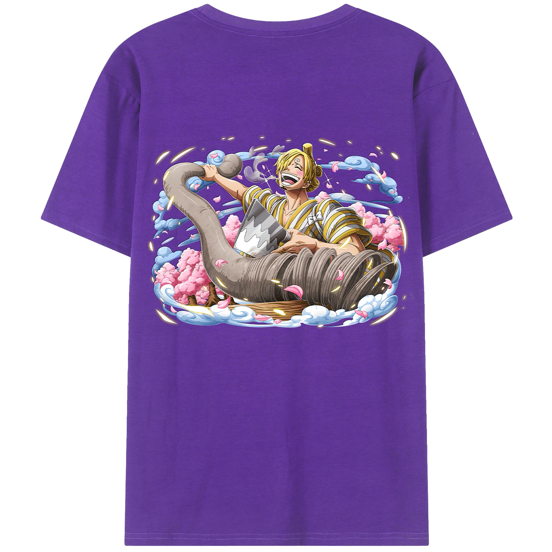 （画像用） ワンピース サンジ ONE PIECE Sanji 綿100％ メンズ半袖Tシャツ（バックプリント） 通気性