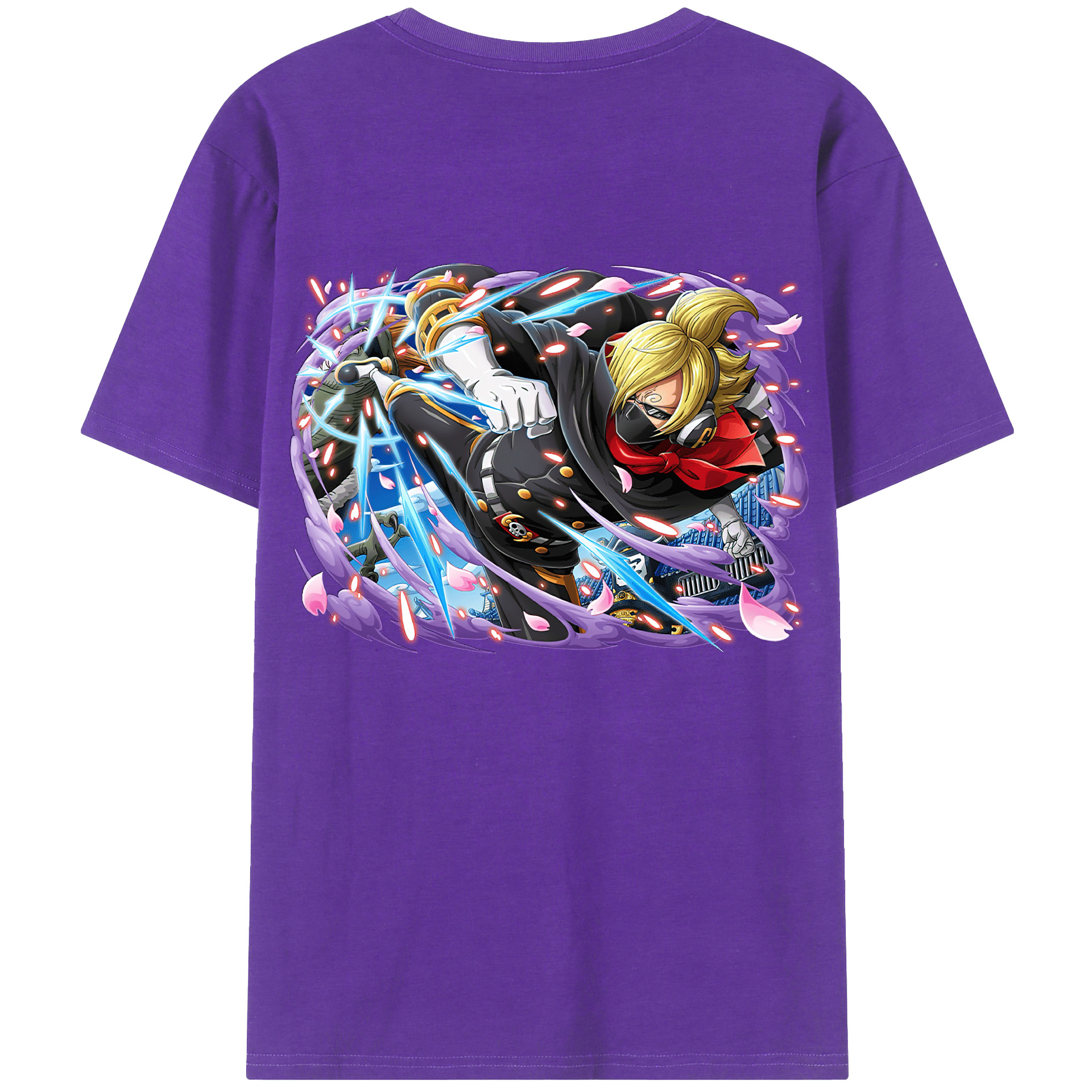 （画像用） ワンピース サンジ ONE PIECE Sanji 綿100％ メンズ半袖Tシャツ（バックプリント） 通気性