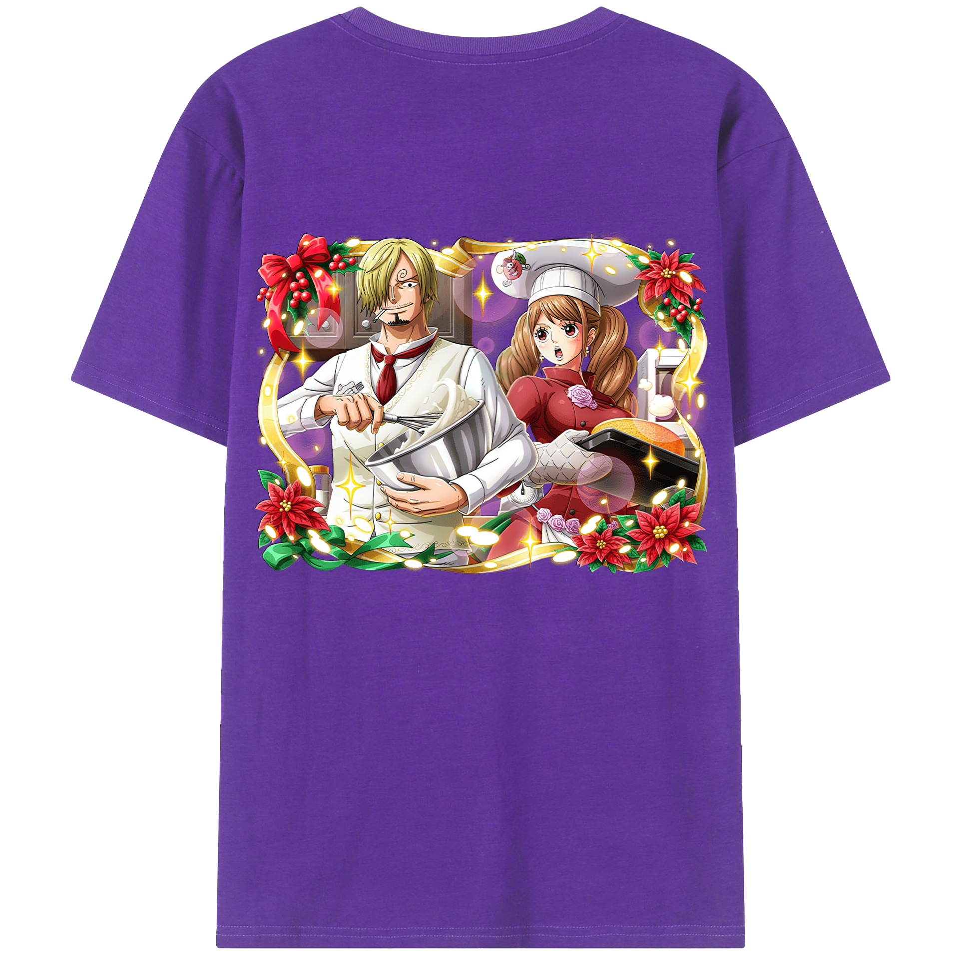 （画像用） ワンピース サンジ ONE PIECE Sanji 綿100％ メンズ半袖Tシャツ（バックプリント） 通気性