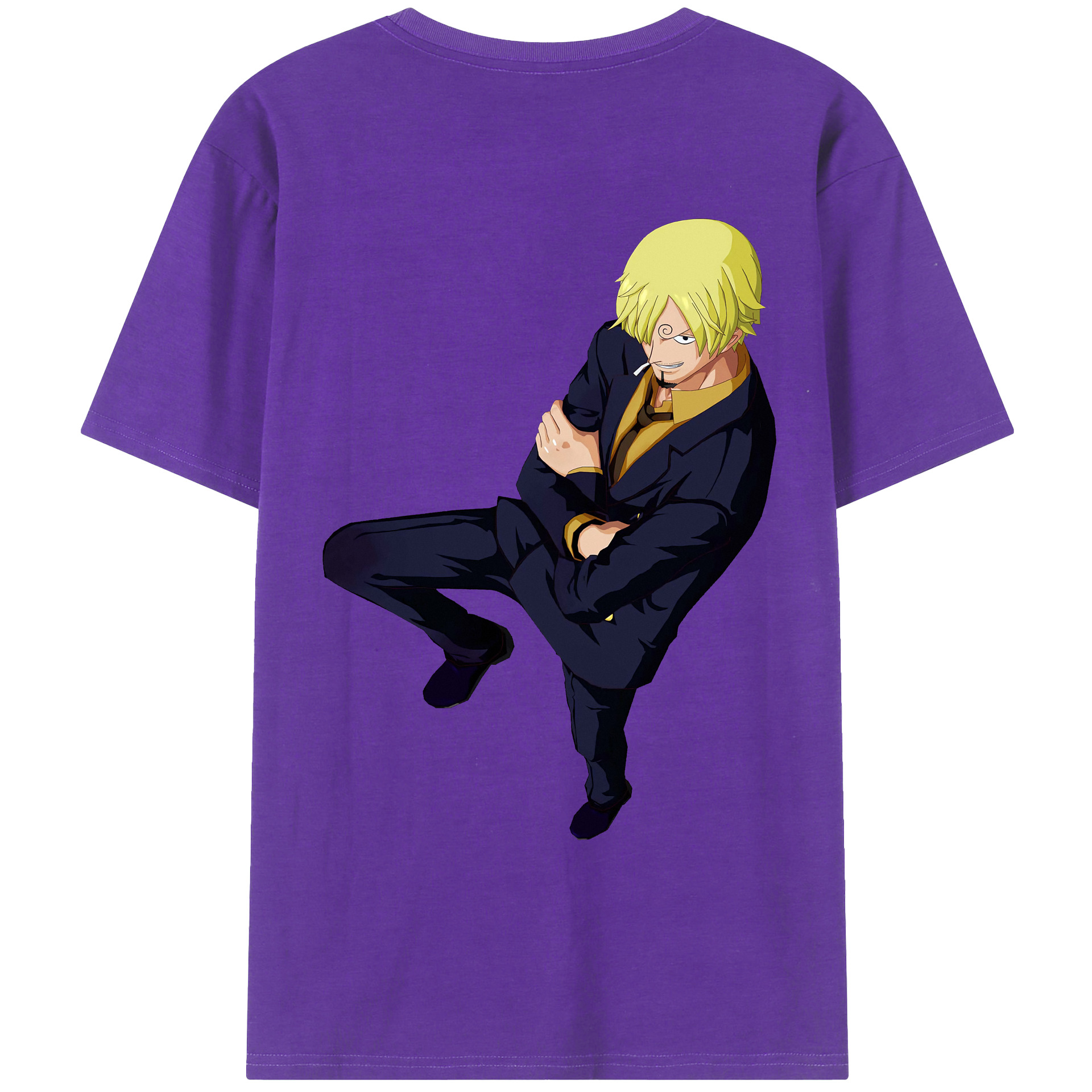（画像用） ワンピース サンジ ONE PIECE Sanji 綿100％ メンズ半袖Tシャツ（バックプリント） 通気性