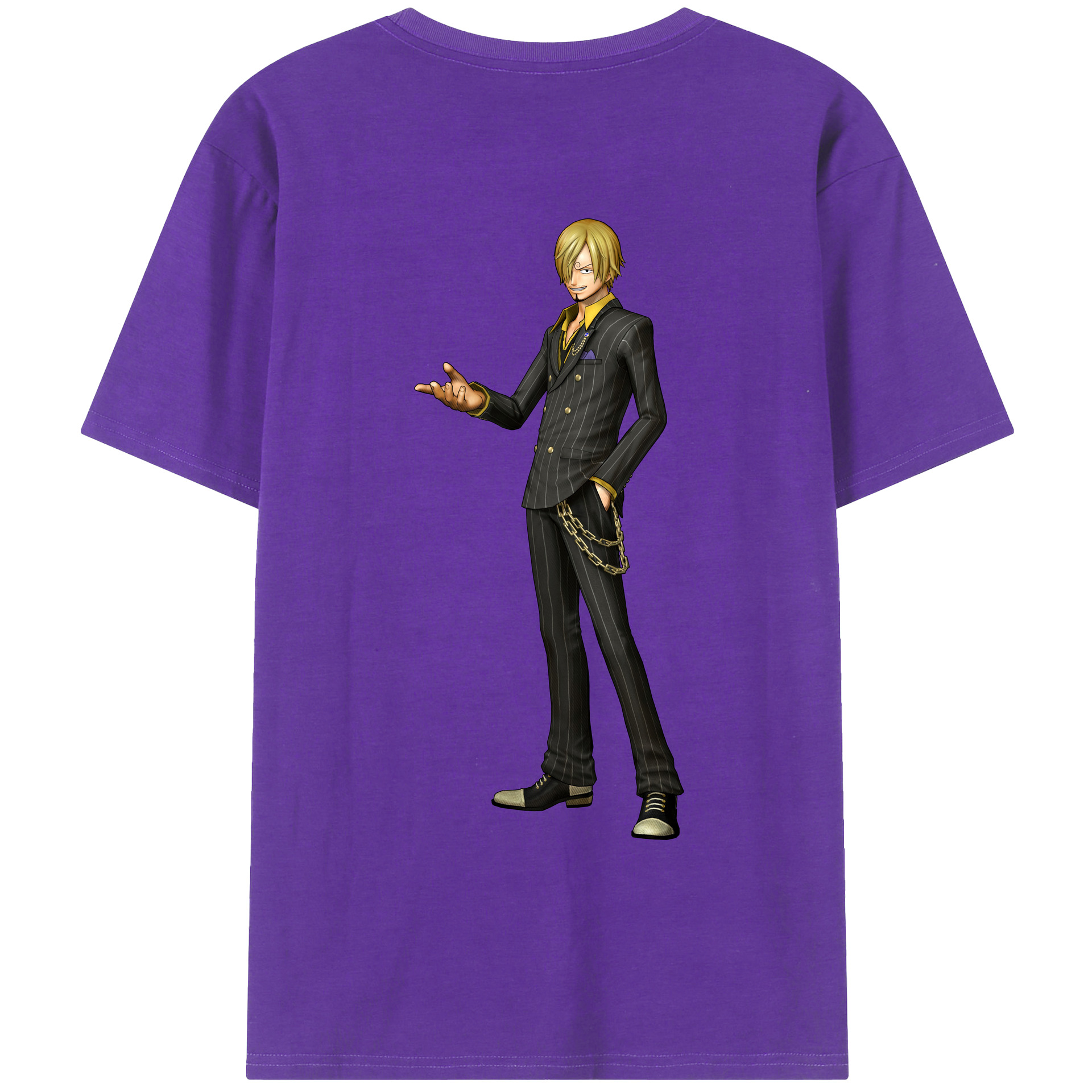 （画像用） ワンピース サンジ ONE PIECE Sanji 綿100％ メンズ半袖Tシャツ（バックプリント） 通気性