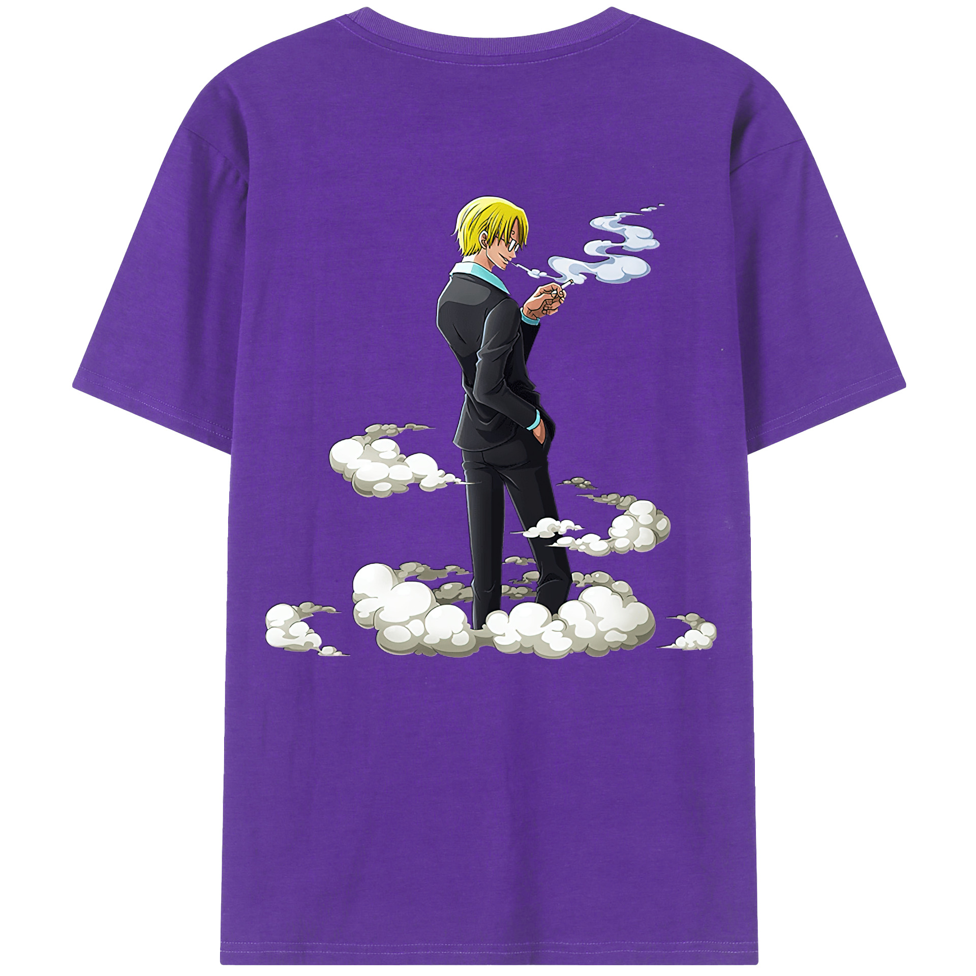（画像用） ワンピース サンジ ONE PIECE Sanji 綿100％ メンズ半袖Tシャツ（バックプリント） 通気性