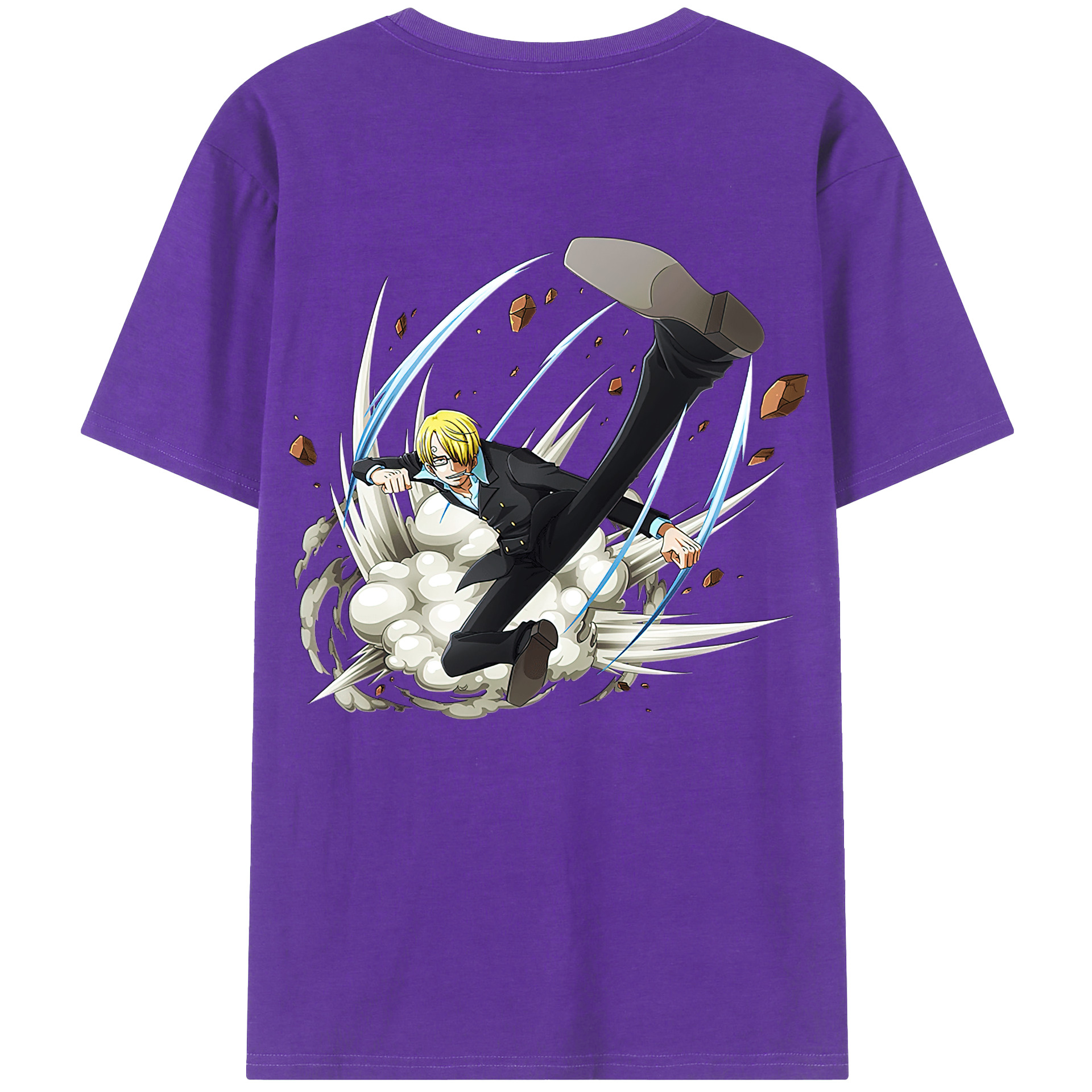 （画像用） ワンピース サンジ ONE PIECE Sanji 綿100％ メンズ半袖Tシャツ（バックプリント） 通気性