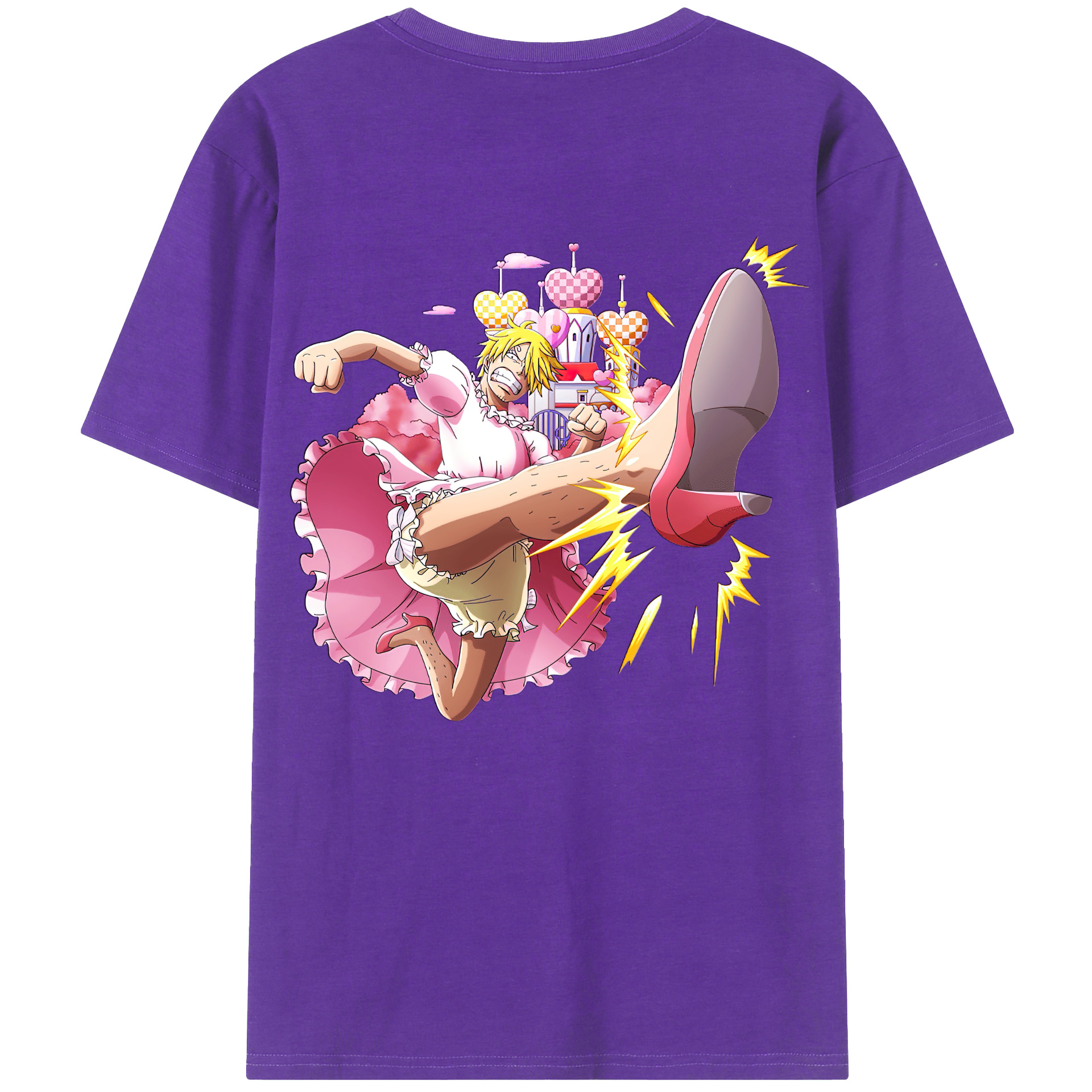 （画像用） ワンピース サンジ ONE PIECE Sanji 綿100％ メンズ半袖Tシャツ（バックプリント） 通気性