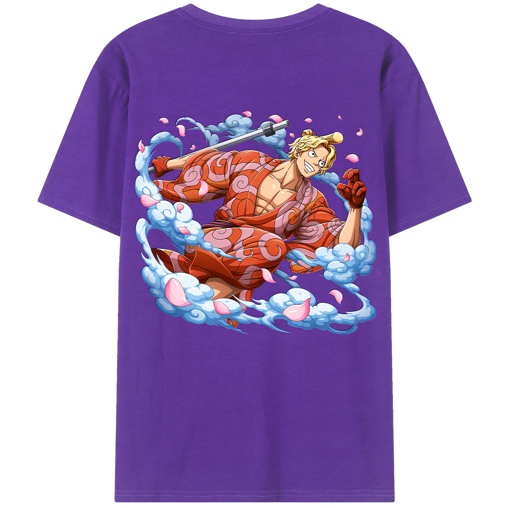 （画像用） ワンピース サンジ ONE PIECE Sanji 綿100％ メンズ半袖Tシャツ（バックプリント） 通気性