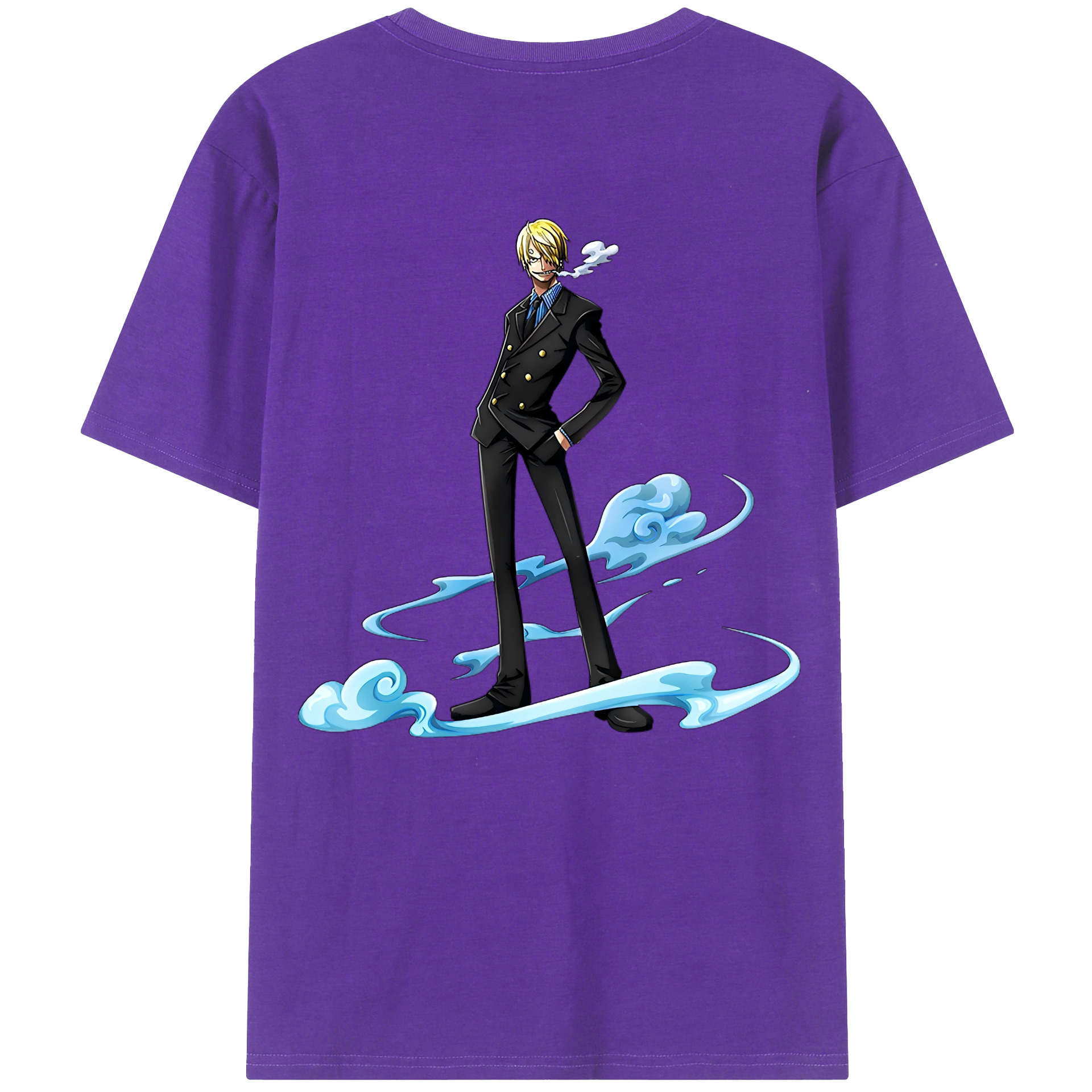 （画像用） ワンピース サンジ ONE PIECE Sanji 綿100％ メンズ半袖Tシャツ（バックプリント） 通気性