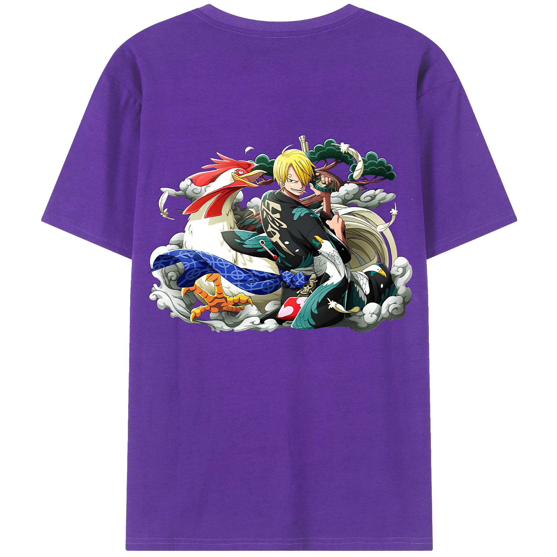 （画像用） ワンピース サンジ ONE PIECE Sanji 綿100％ メンズ半袖Tシャツ（バックプリント） 通気性